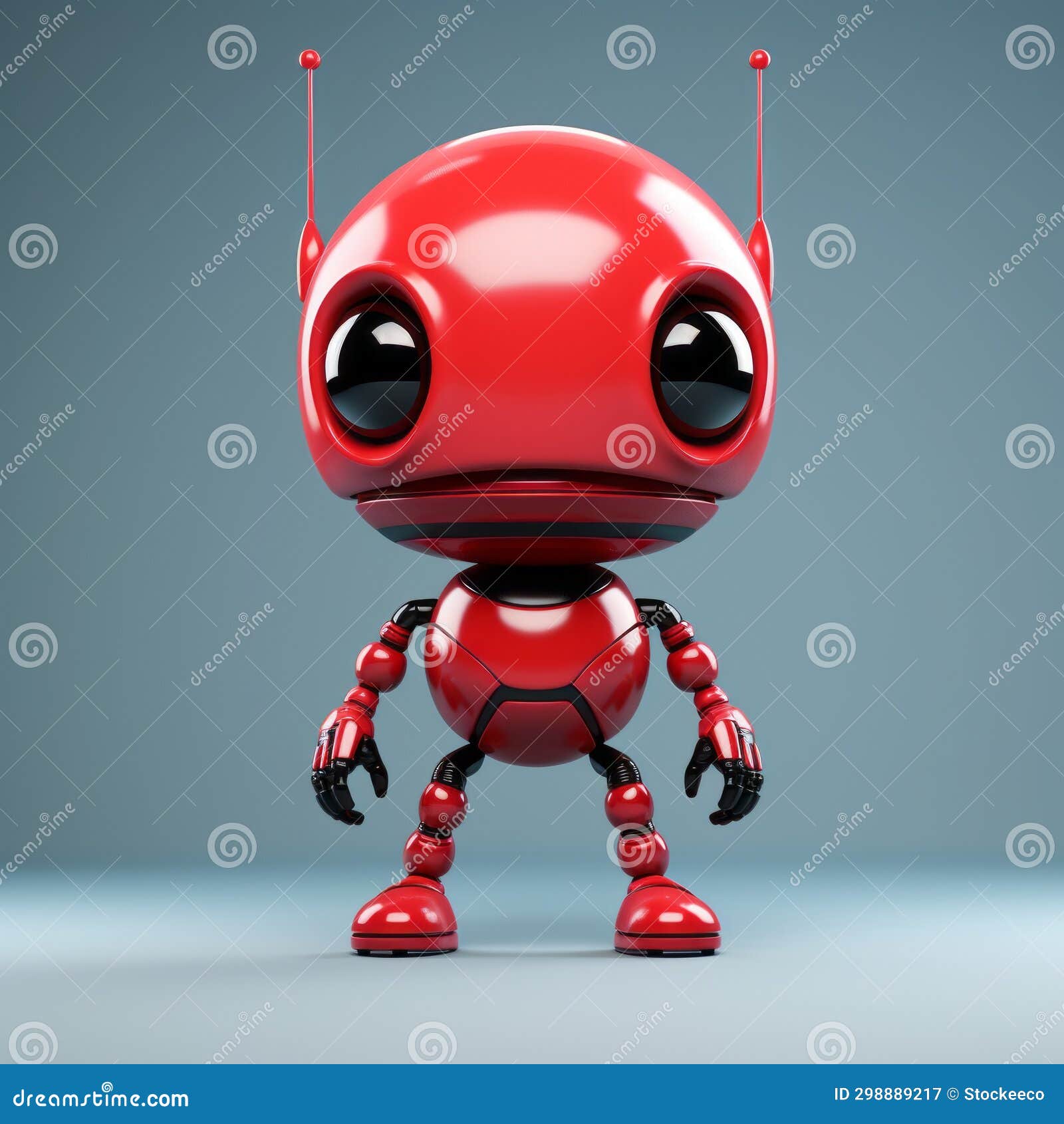 ironic red robot with shiny eyes: a unique blend of insects, flickr, and babycore