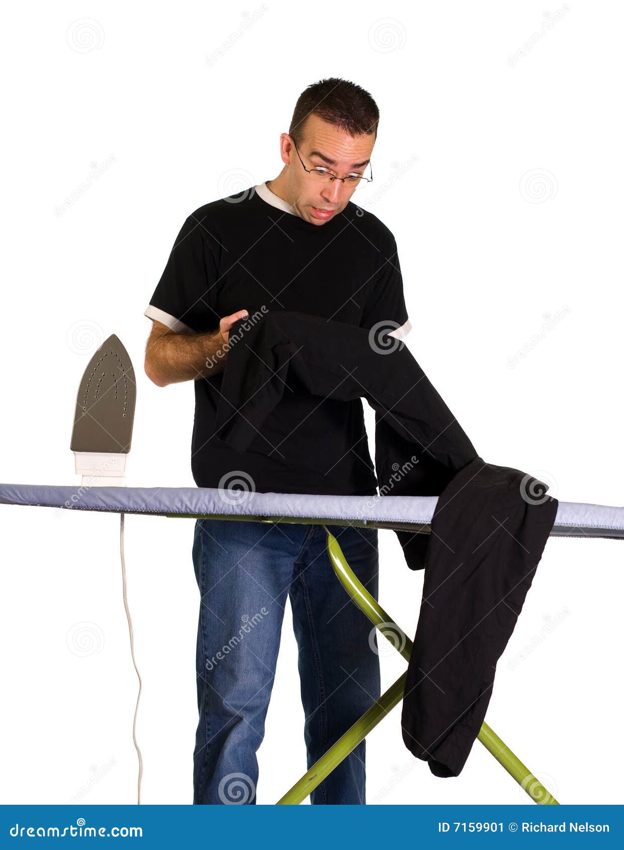 Ironing Mistake stock image. Image of surprised, housework 7159901