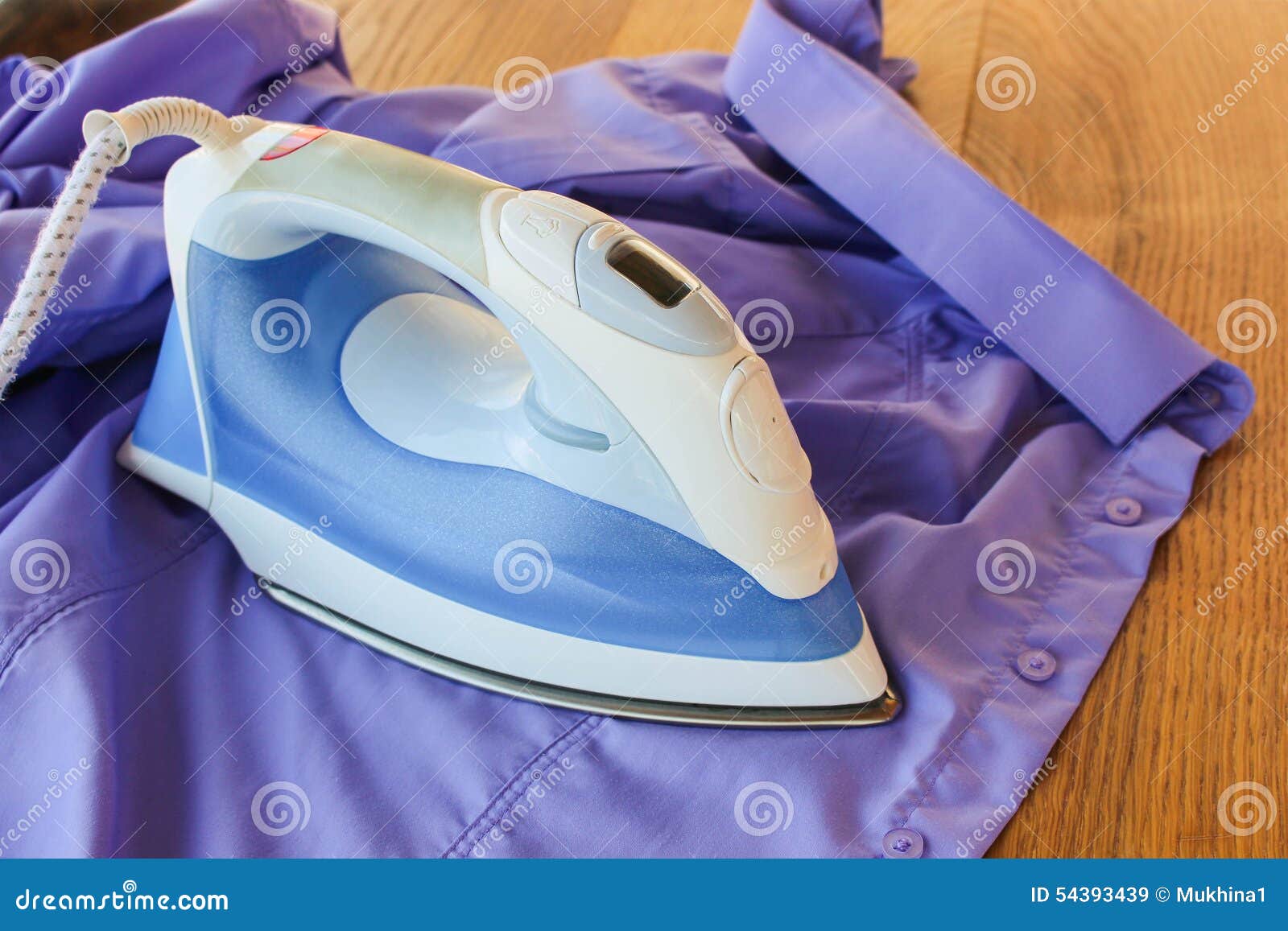 Ironing Shirt. Iron Irons Purple Men S Shirt Stock Image - Image of ...