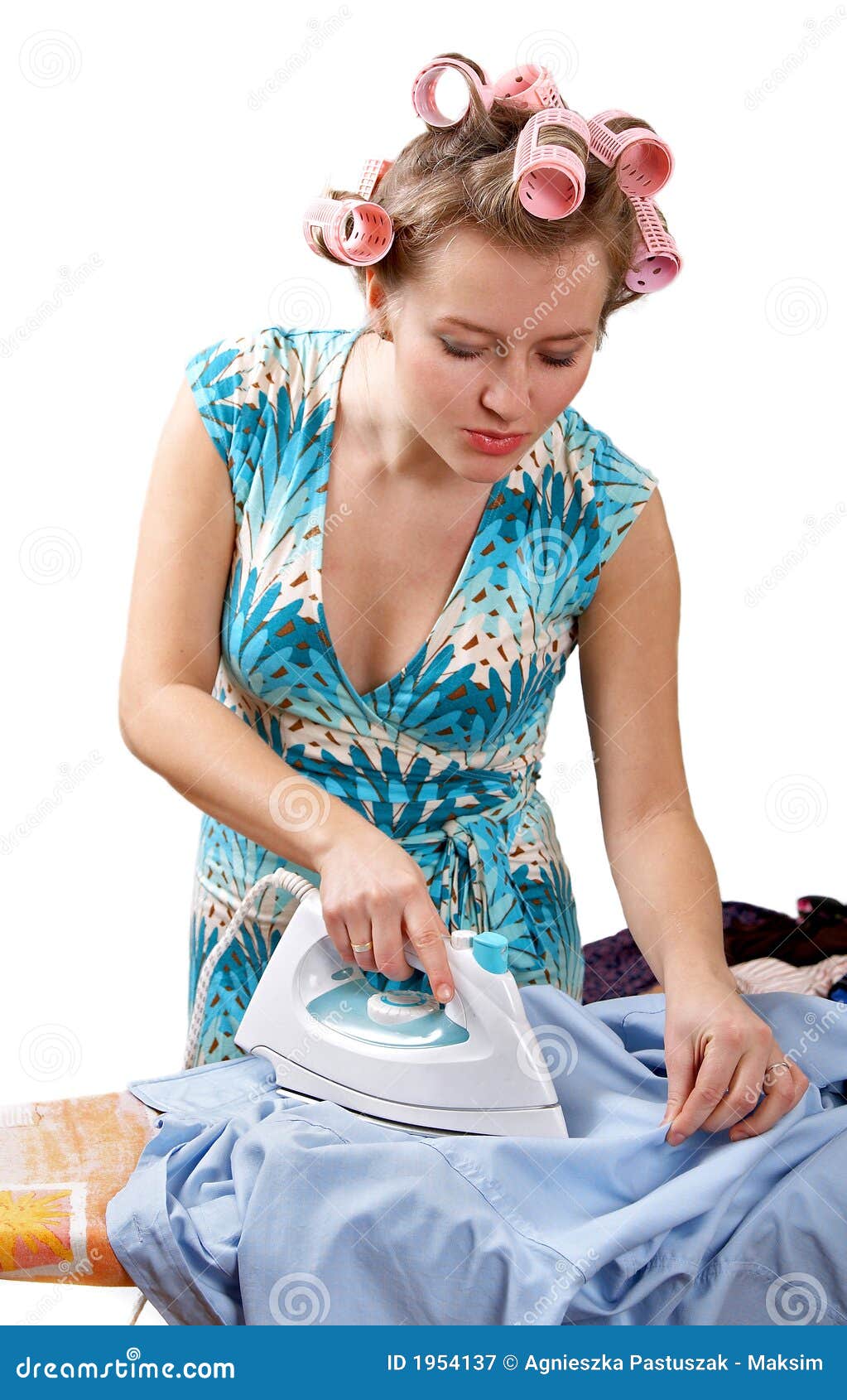 Ironing woman stock image. Image of plank, married, hair 1954137