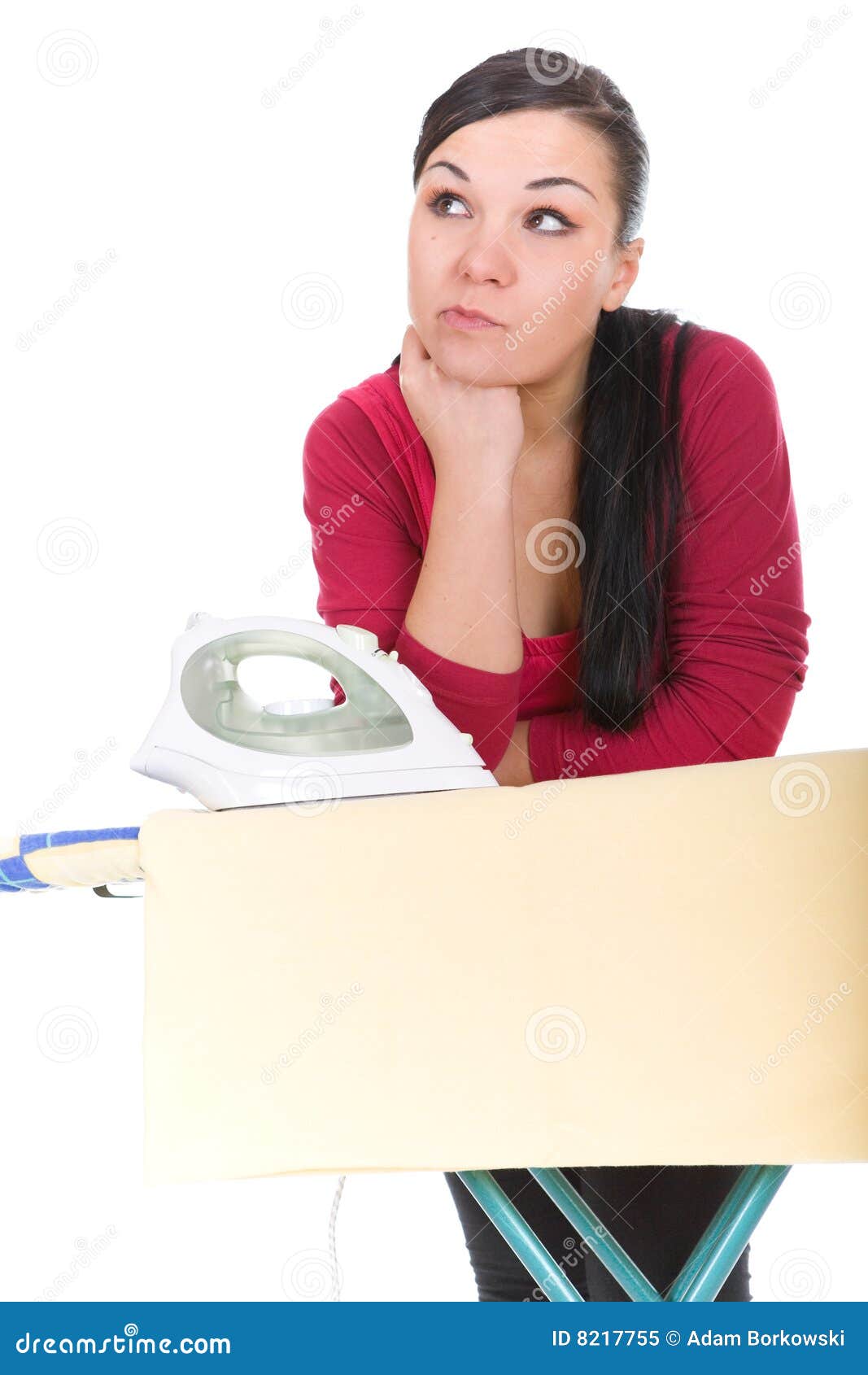 Ironing woman stock image. Image of maid, chores, board 8217755