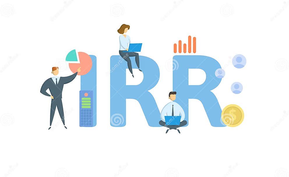 IRR, Internal Rate of Return. Concept with Keyword, People and Icons
