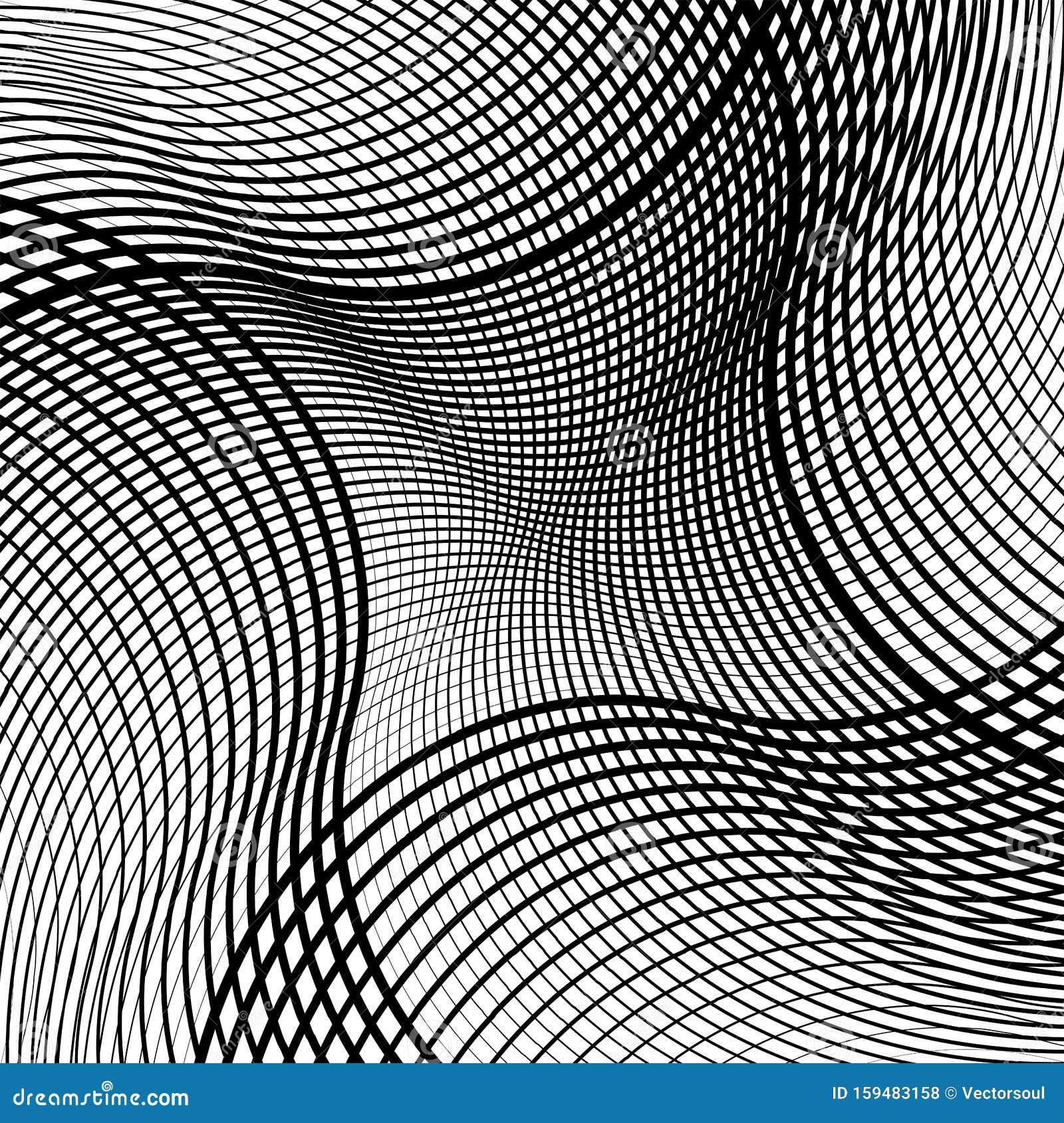 Irregular Geometric Pattern, Background with Wavy, Waving Grid, Mesh of