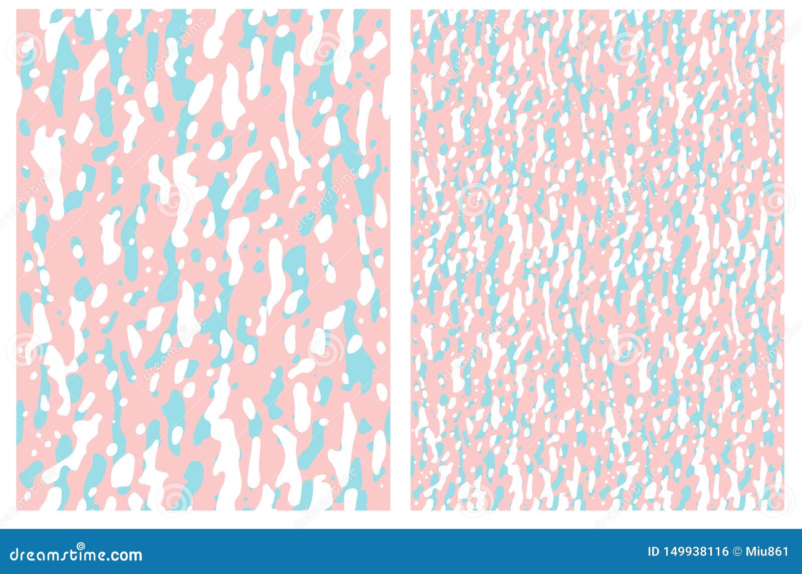 Irregular Handmade Light Blue And White Stains On A Light Pink