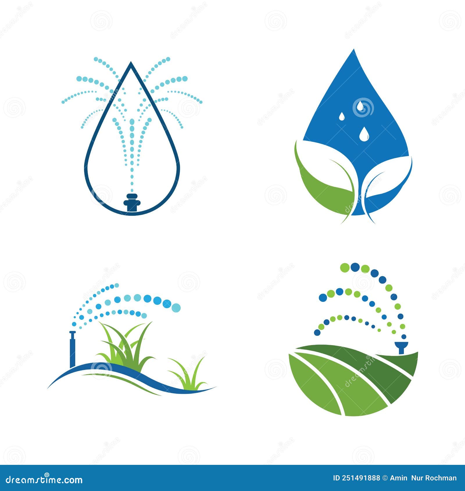 Irrigation Logo Design Vector. Icon Symbol Stock Illustration