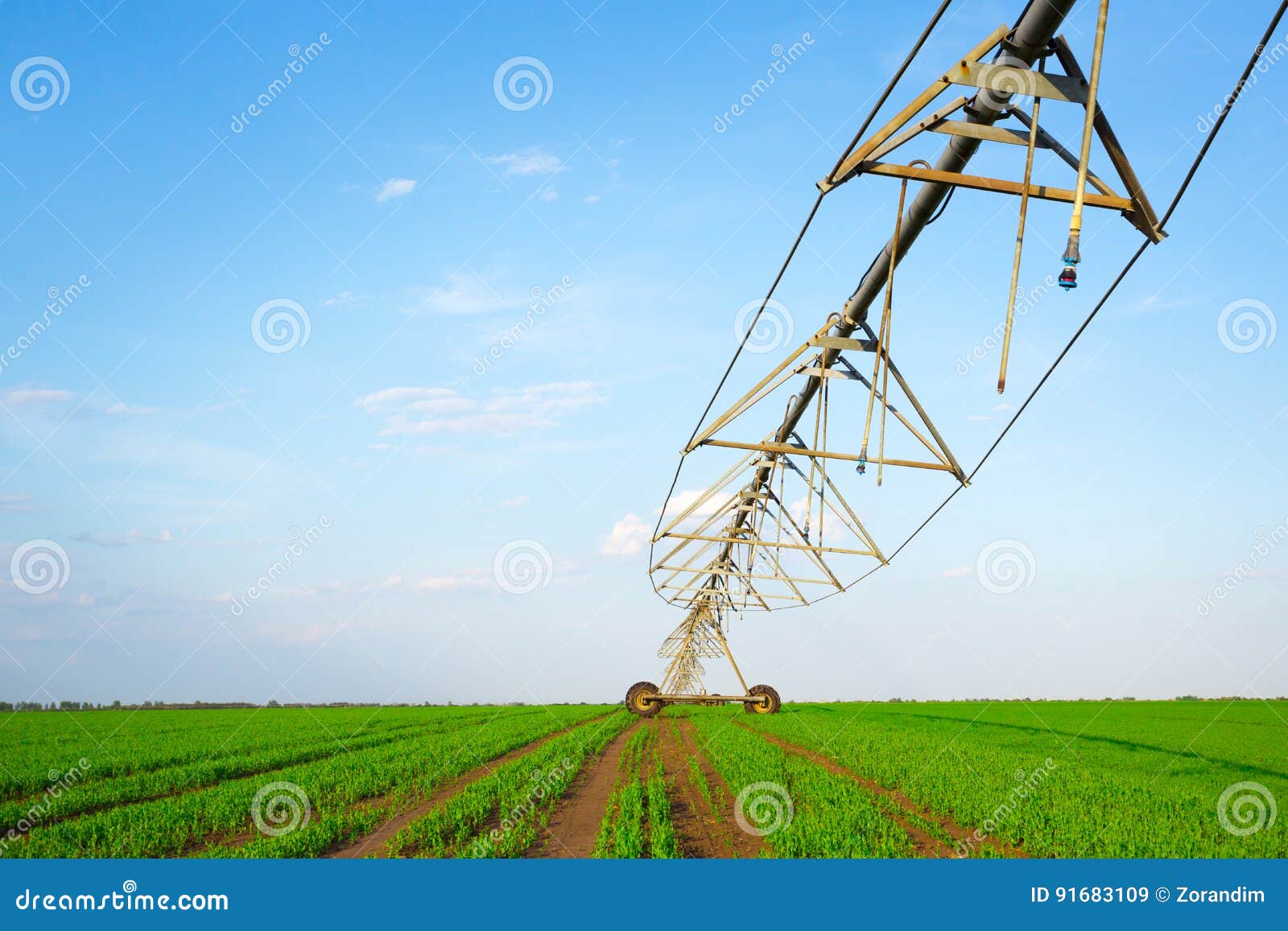 Irrigation System on Wheels Stock Image Image of pivot, rural 91683109