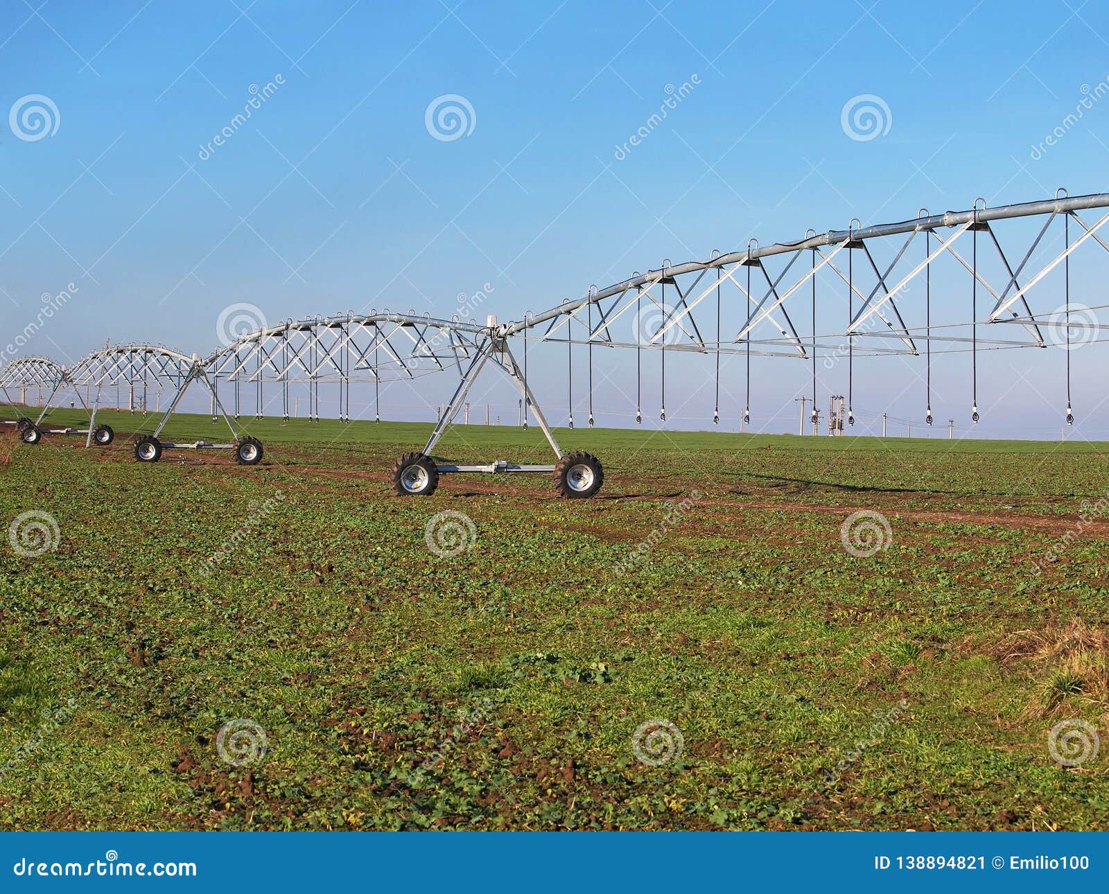 Irrigation System on Wheels Stock Image Image of green, dispenser 138894821