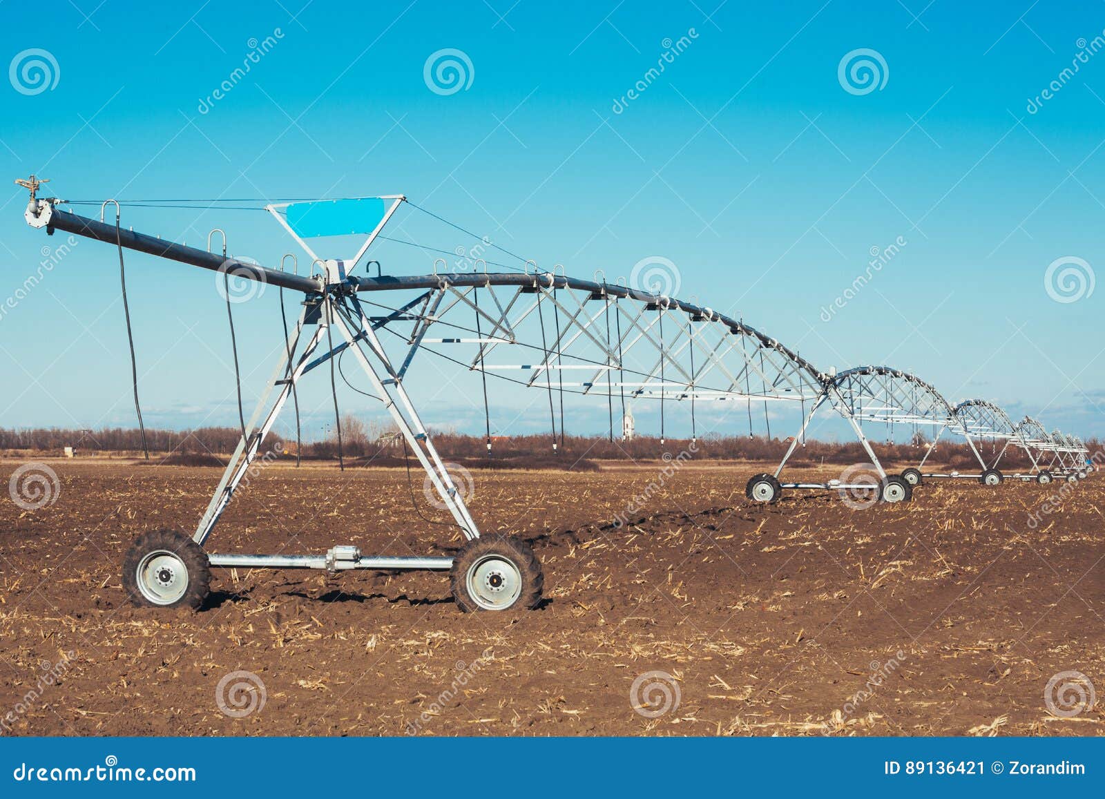 Irrigation System on Wheels Stock Image Image of nature, industry