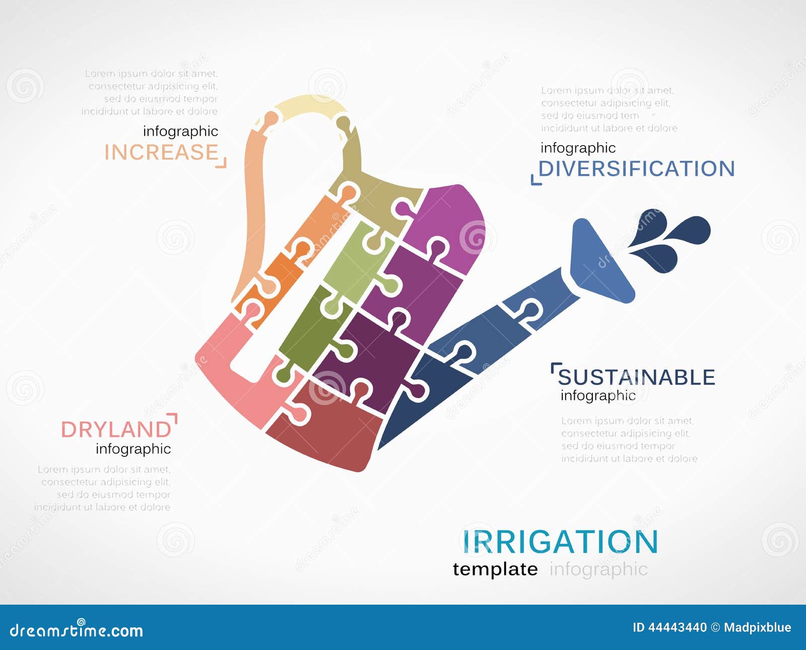 Irrigation stock vector. Illustration of pieces, design 44443440