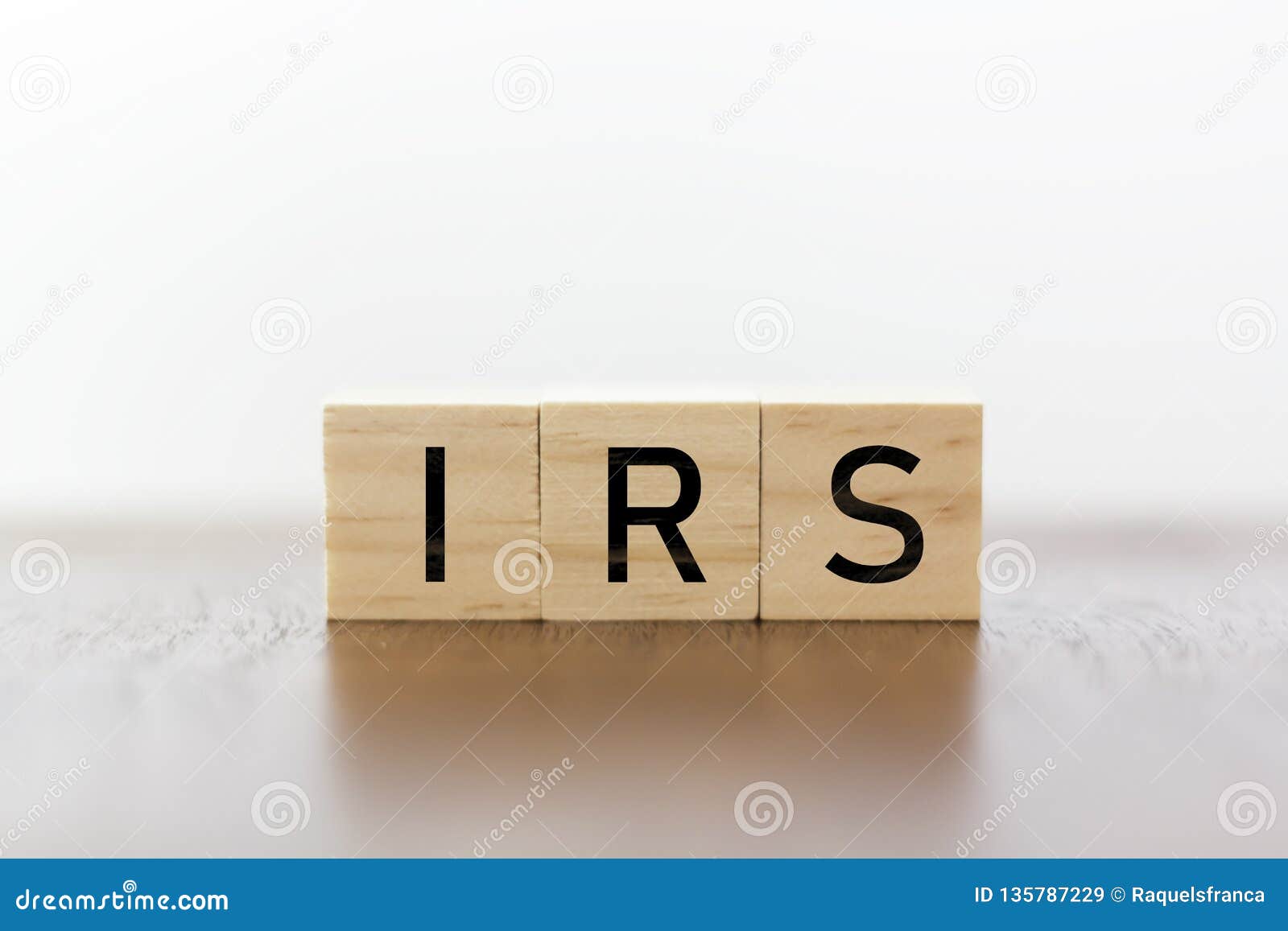 irs word on wooden cubes