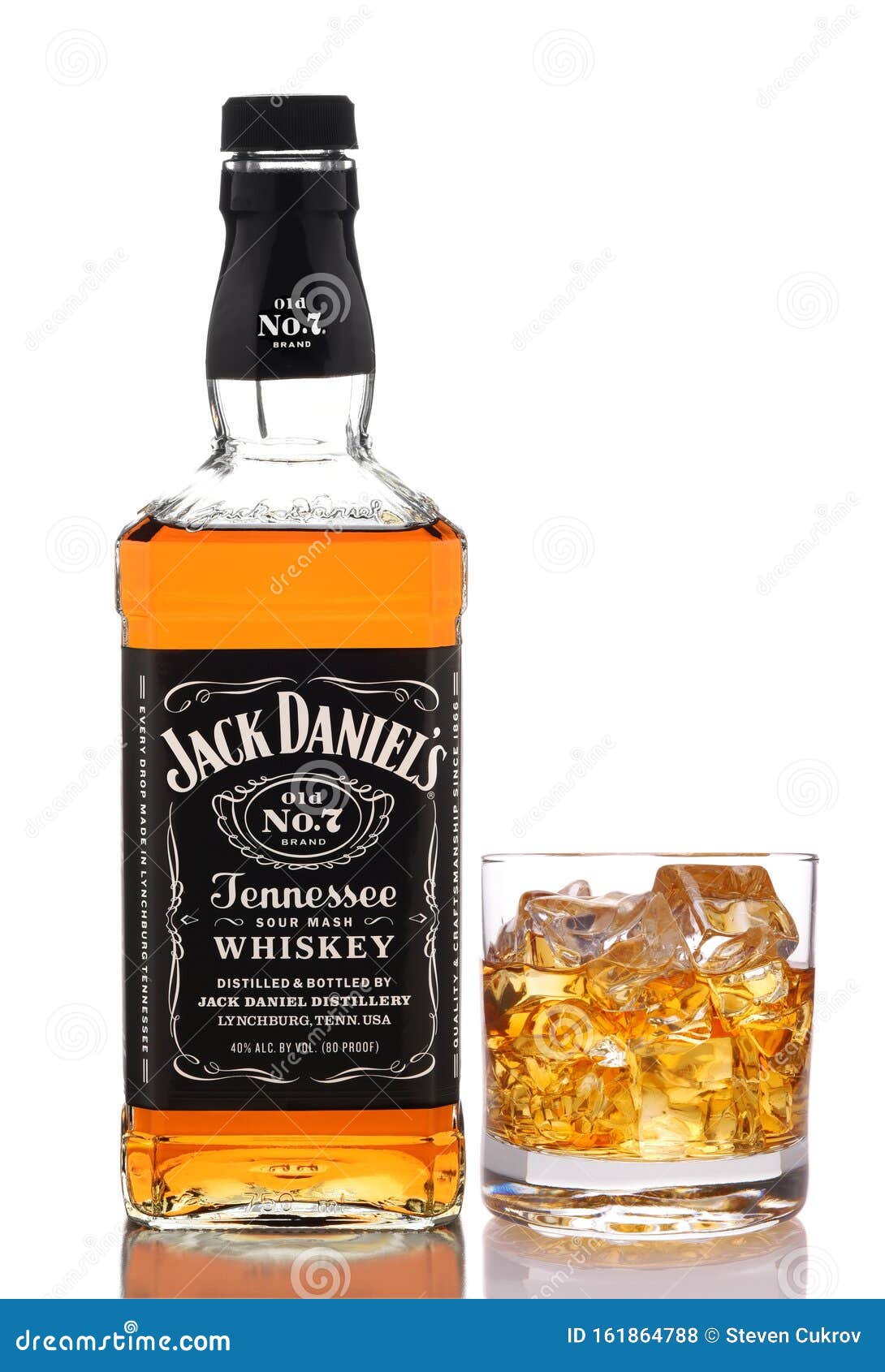 A Bottle Of Jack Daniels Tennessee Whiskey, With Glass, From Lynchburg