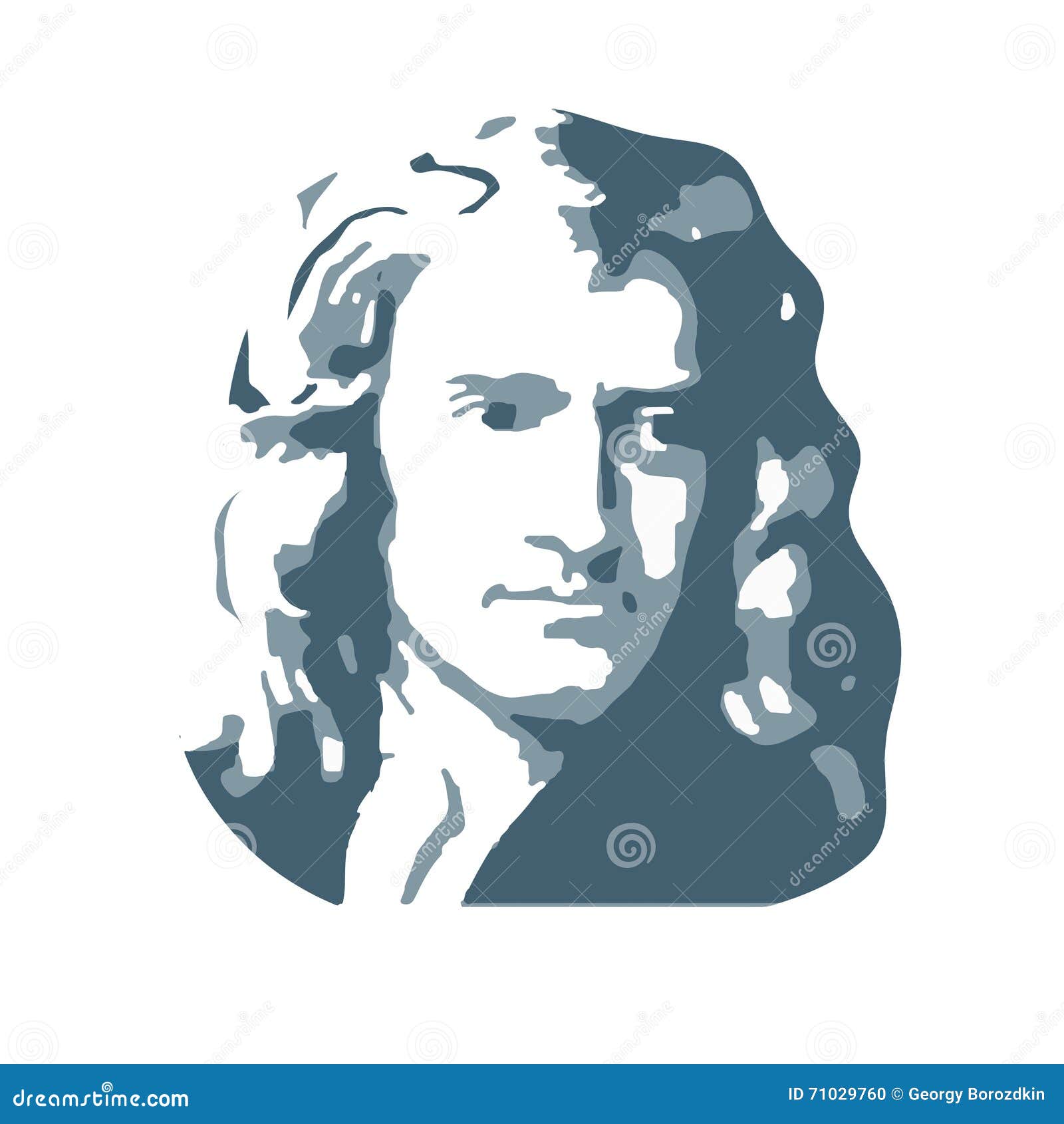 Isaac Newton An English Physicist And Mathematician Vector Stock Vector Illustration Of People Celebrities