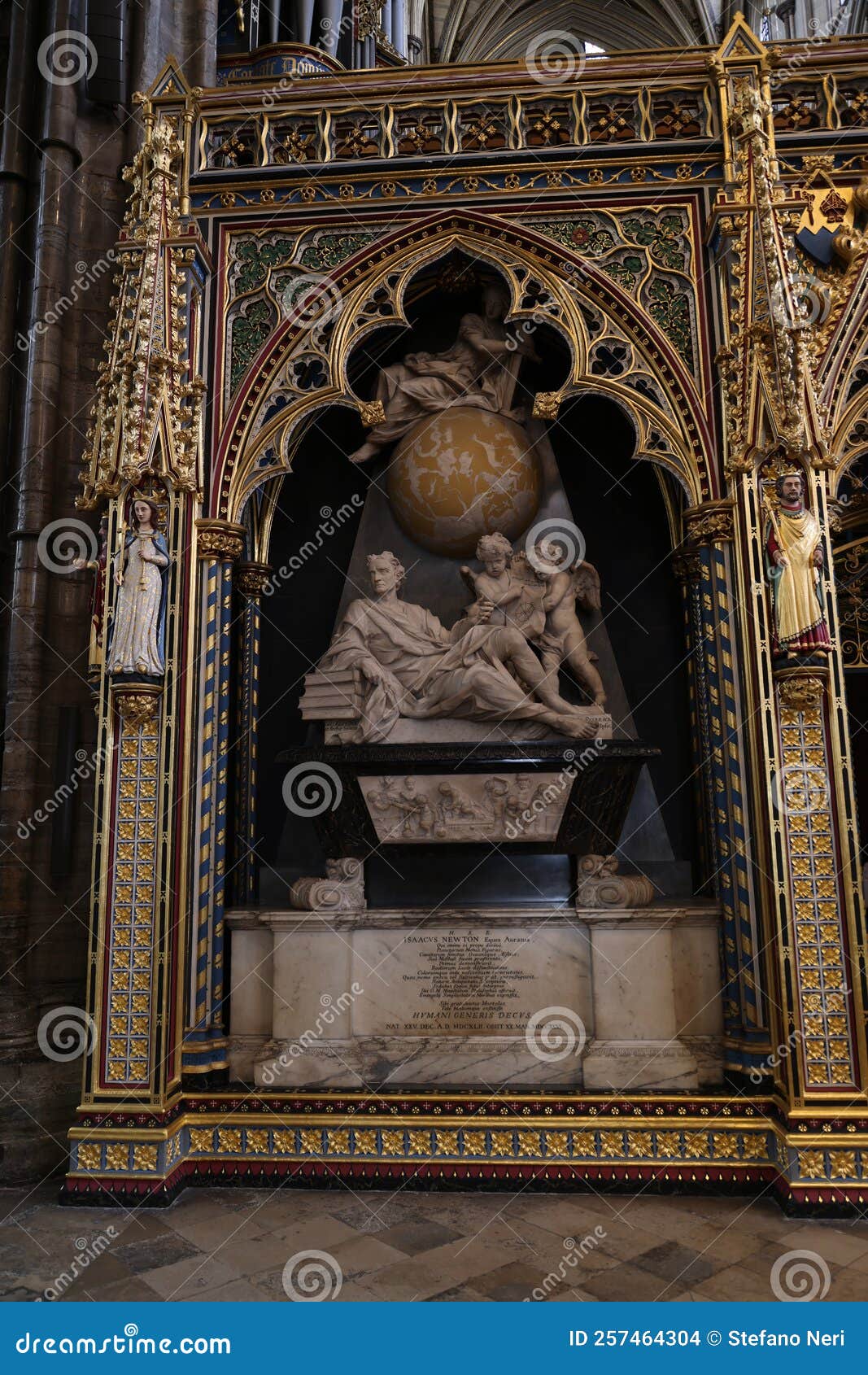 Isaac Newton S Tomb in Westminster Abbey, London Editorial Stock Image