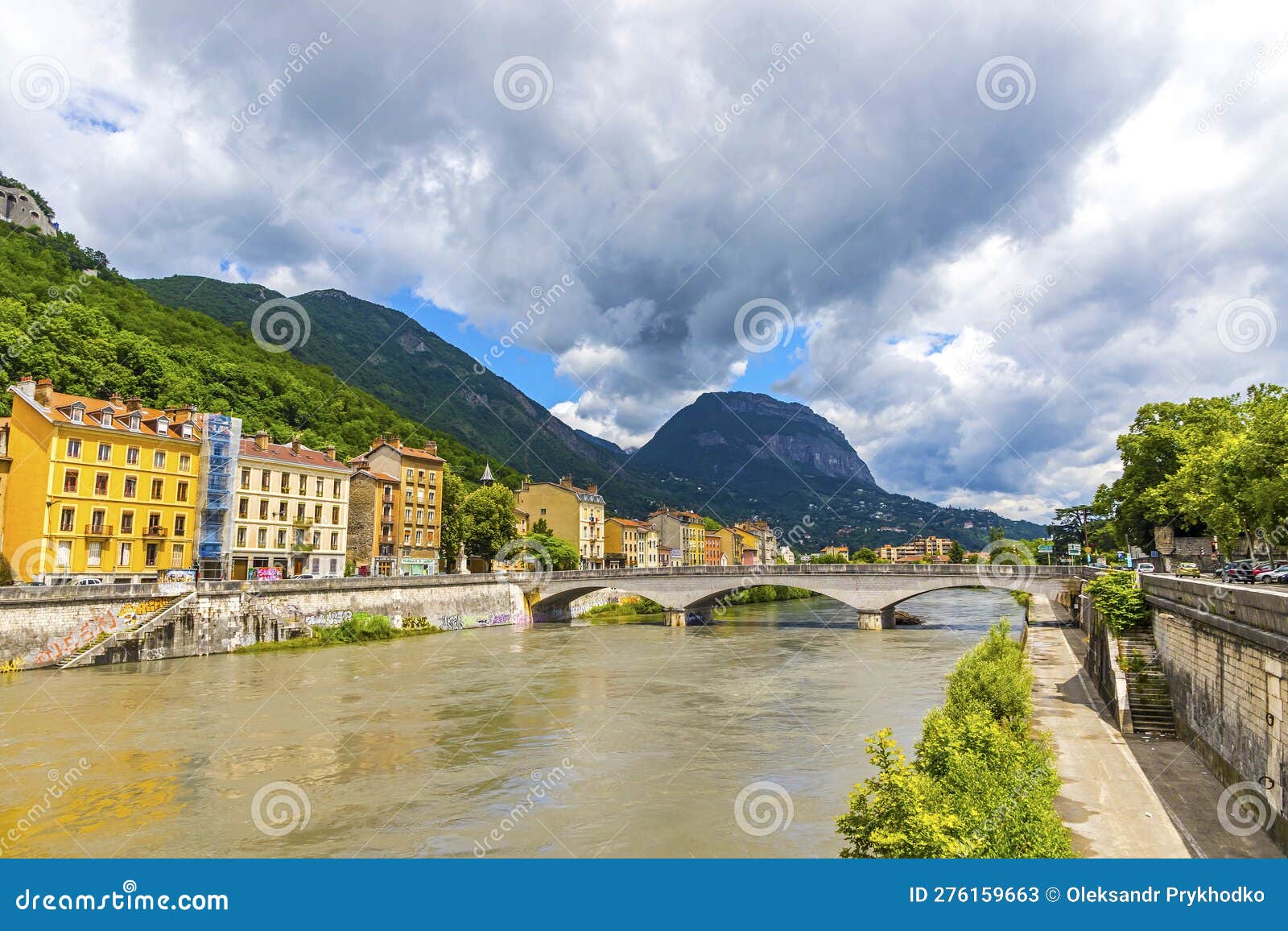 Isere River in Grenoble City, France Stock Image Image of grenoble