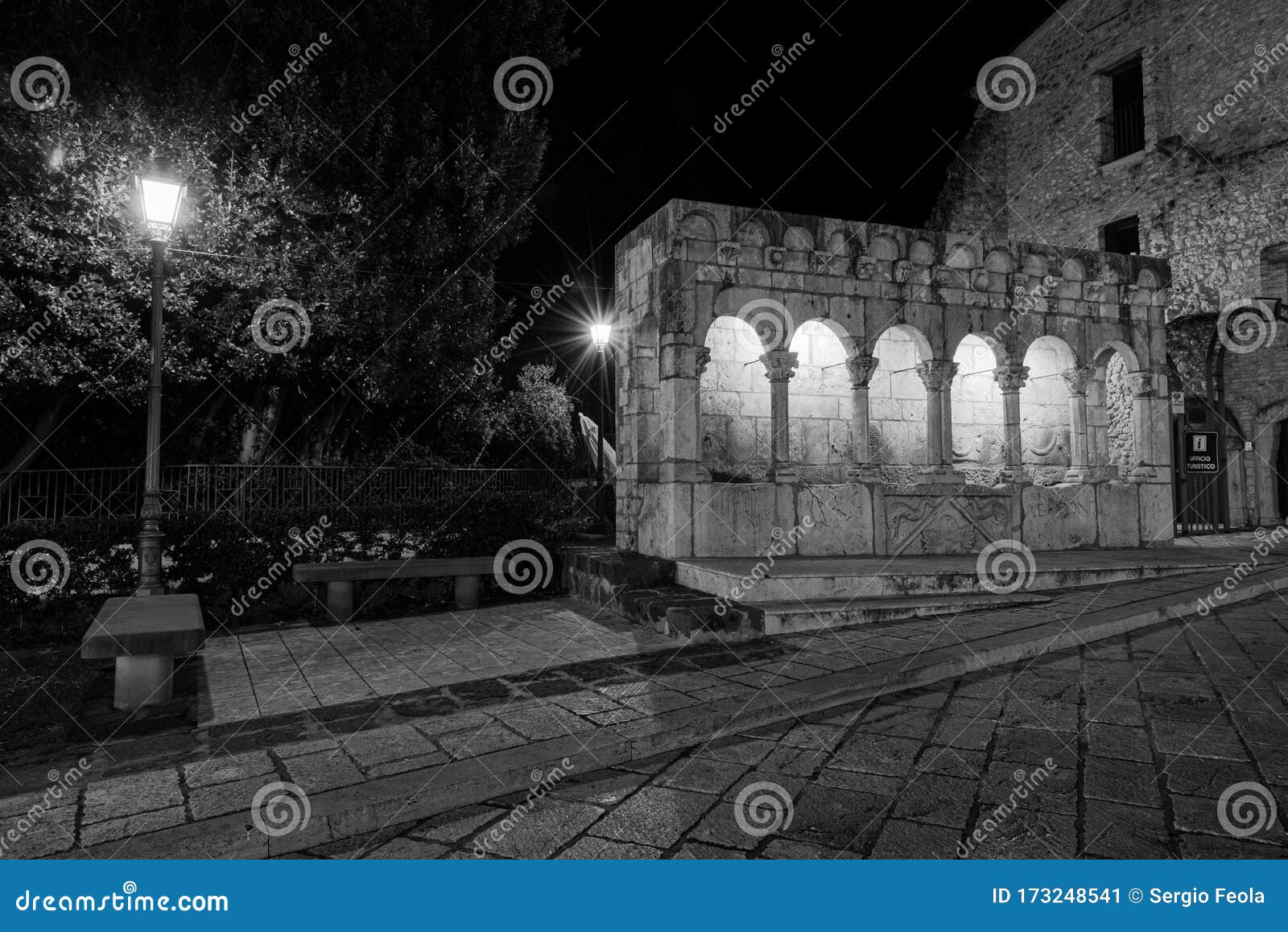 isernia, molise. the "fraternal fountain" is an elegant public fountain, as well as a , of the city of isernia.