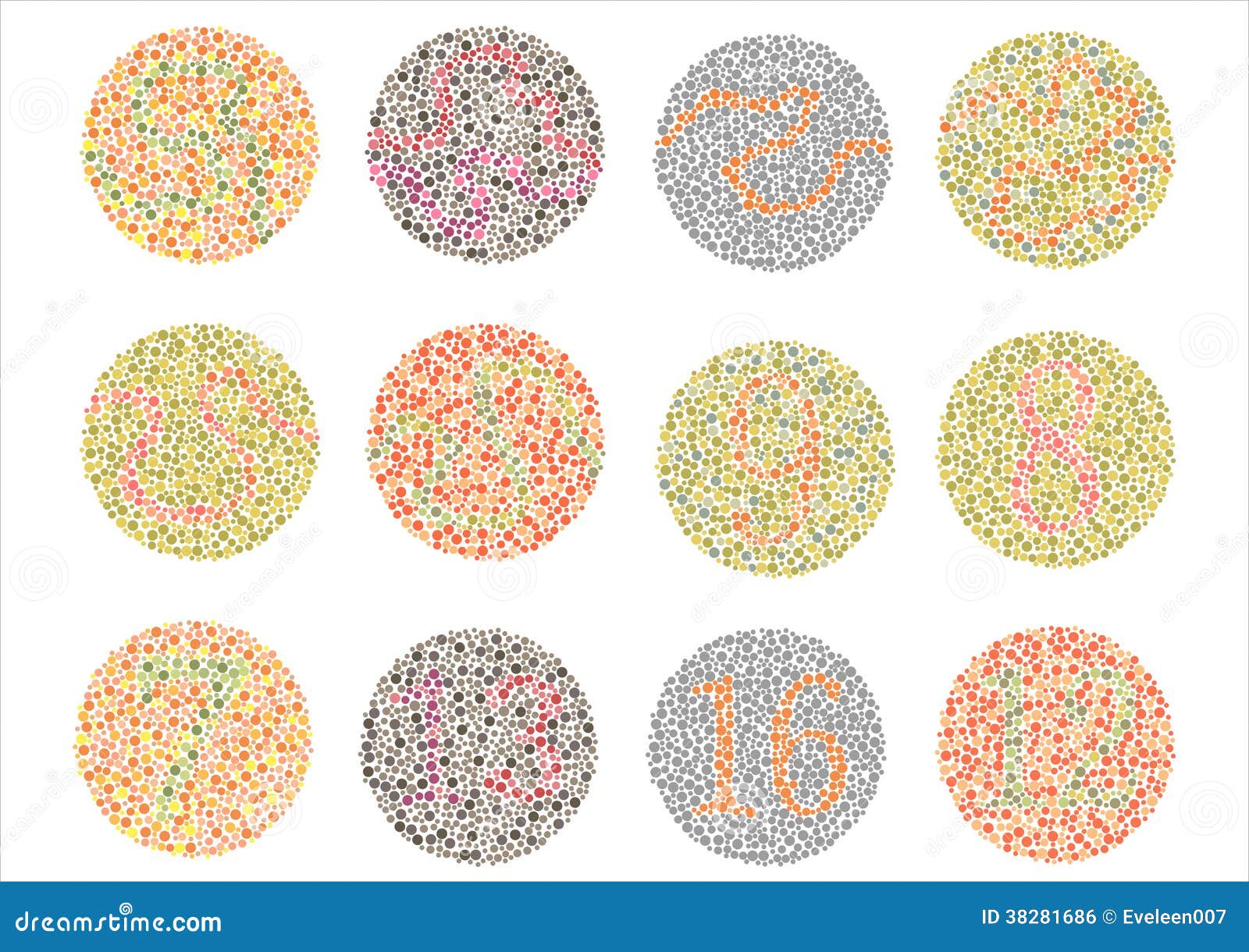 ishihara test. , color blindness disease.