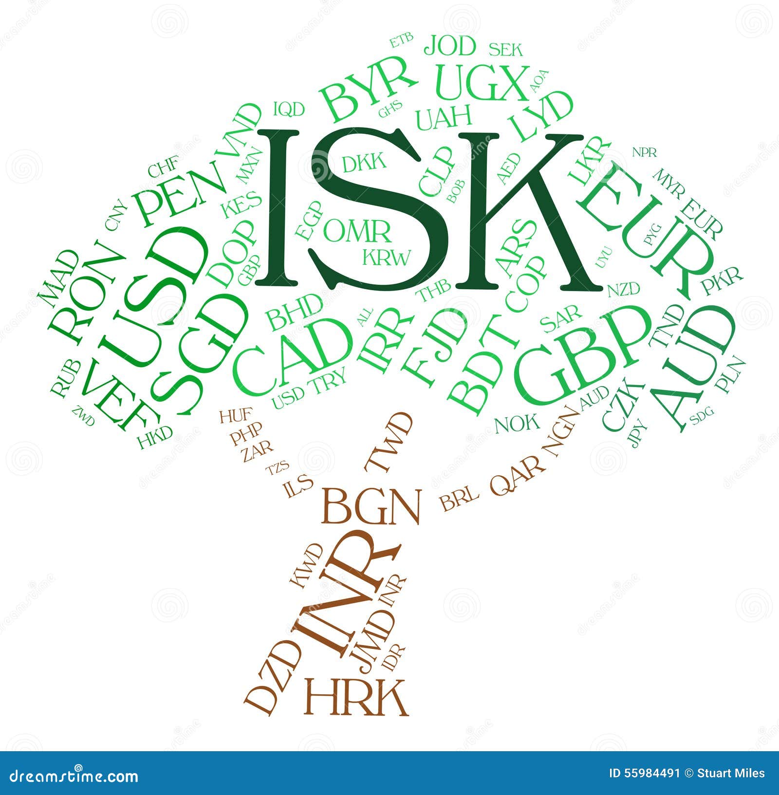 Isk Currency Means Foreign Exchange and Coinage Stock Illustration