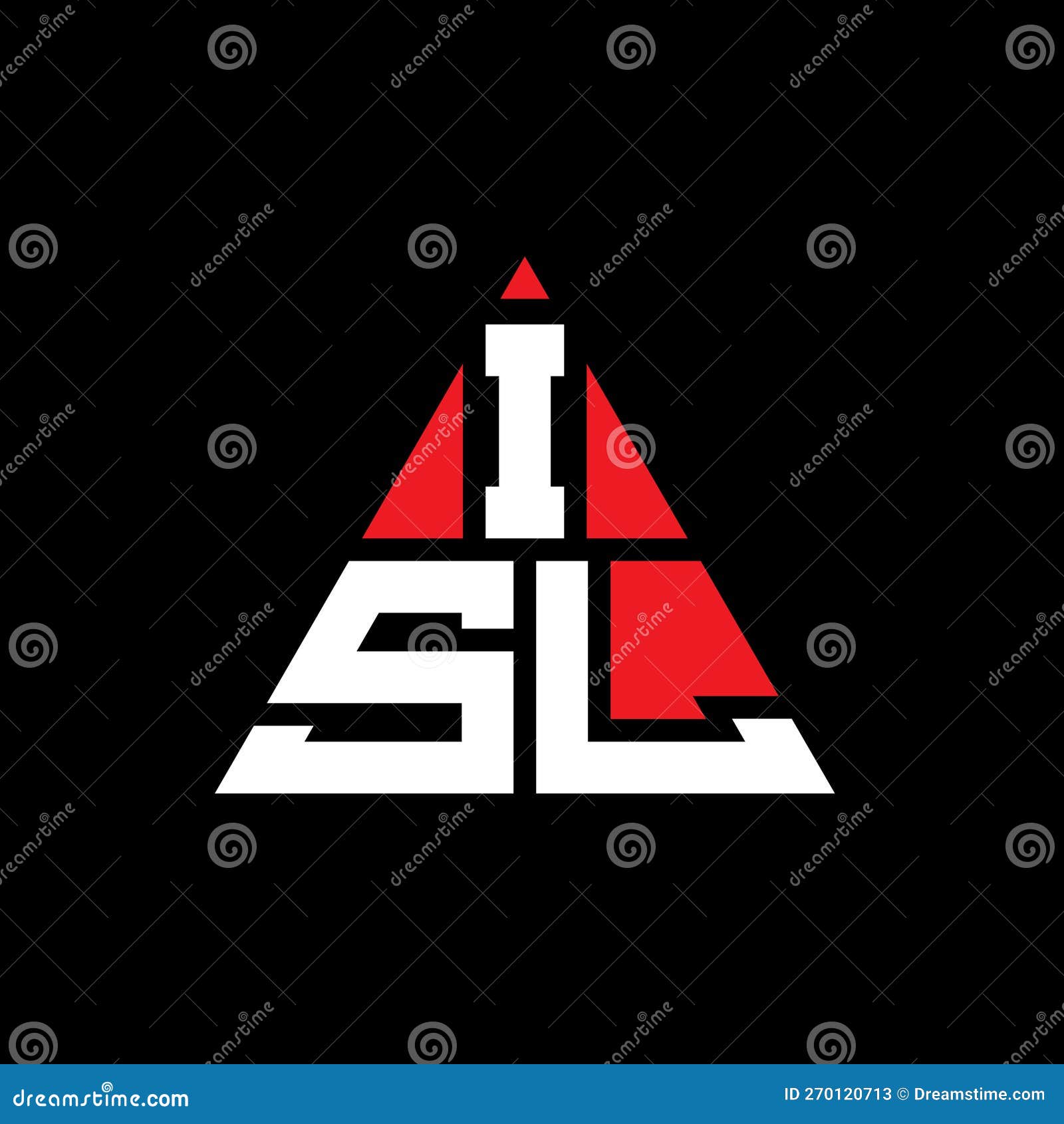 isl triangle letter logo  with triangle . isl triangle logo  monogram. isl triangle  logo template with red