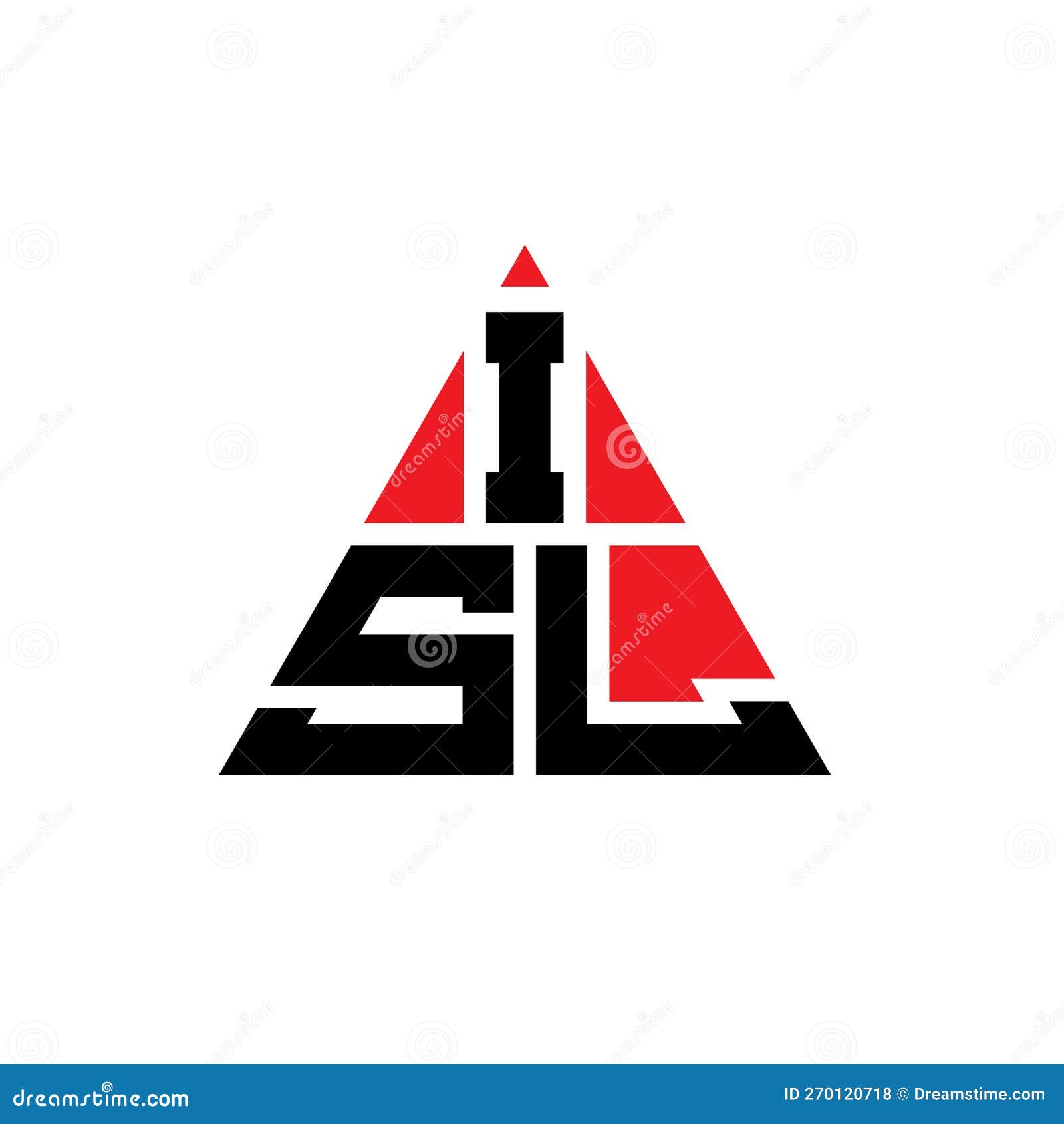 isl triangle letter logo  with triangle . isl triangle logo  monogram. isl triangle  logo template with red