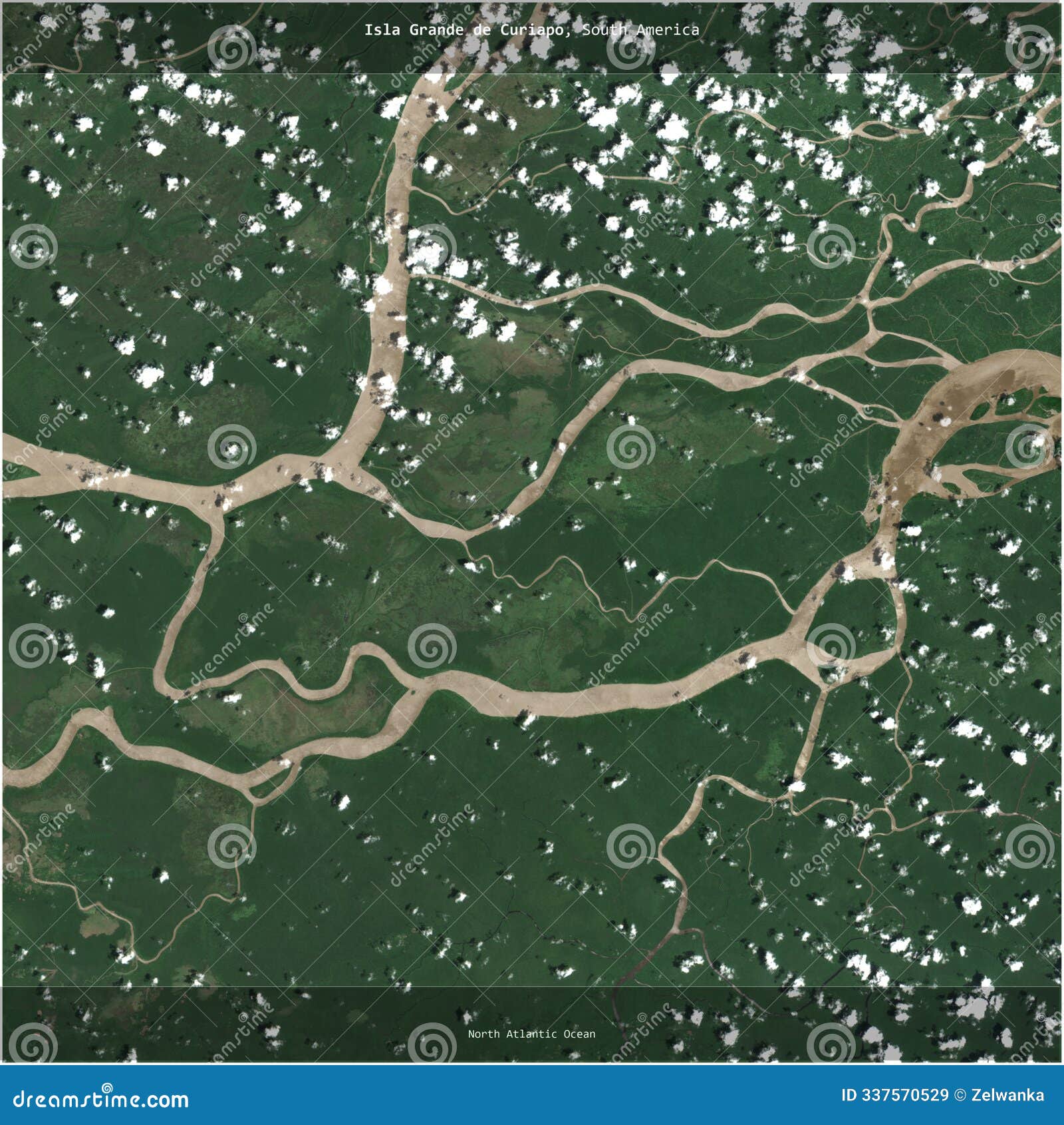 isla grande de curiapo, venezuela, cropped to square. satellite, september 30, 2023