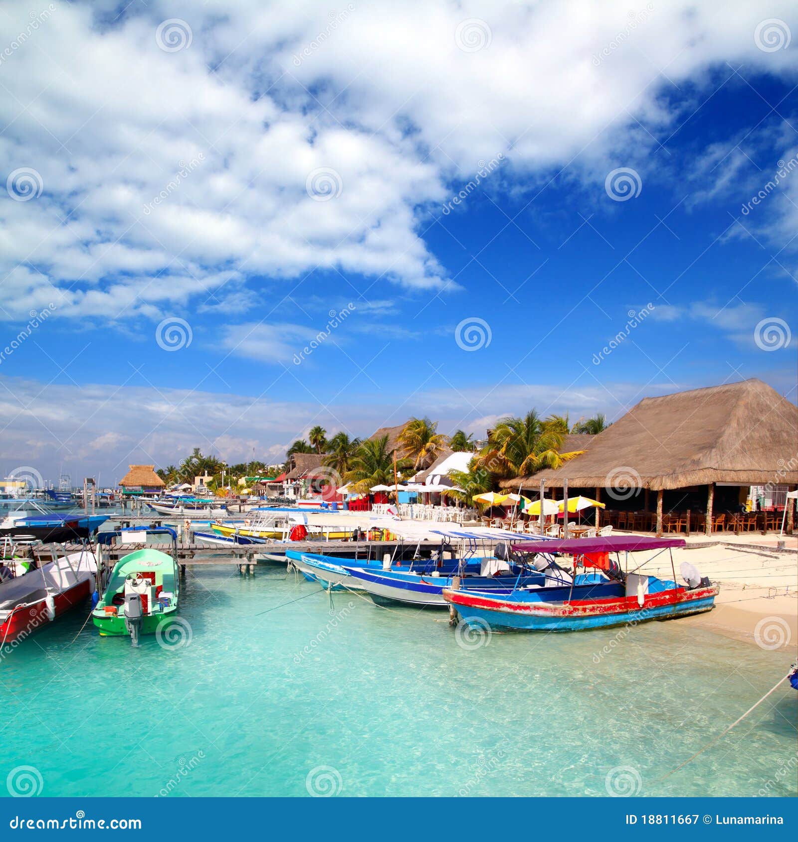 isla mujeres island dock port pier colorful mexico