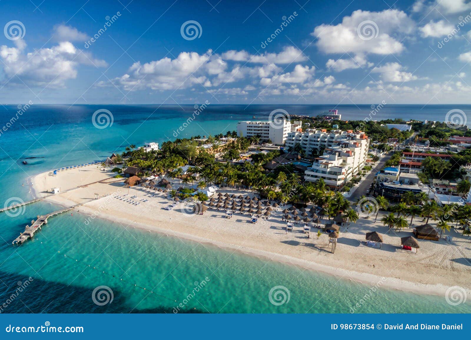 isla mujeres mexico caribbean beach - drone aerial photo