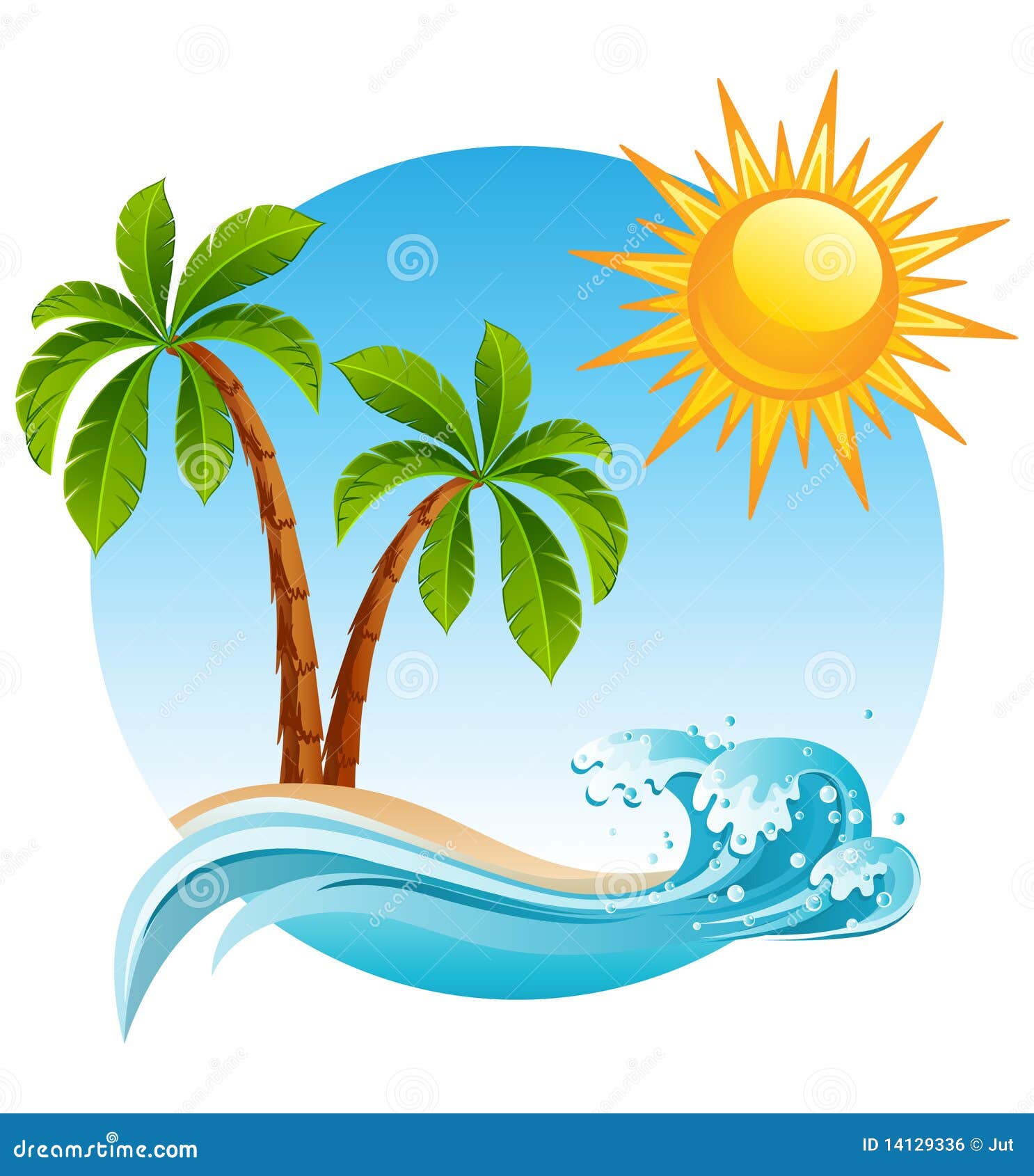 Isla tropical ilustración del vector. Ilustración de clima - 14129336