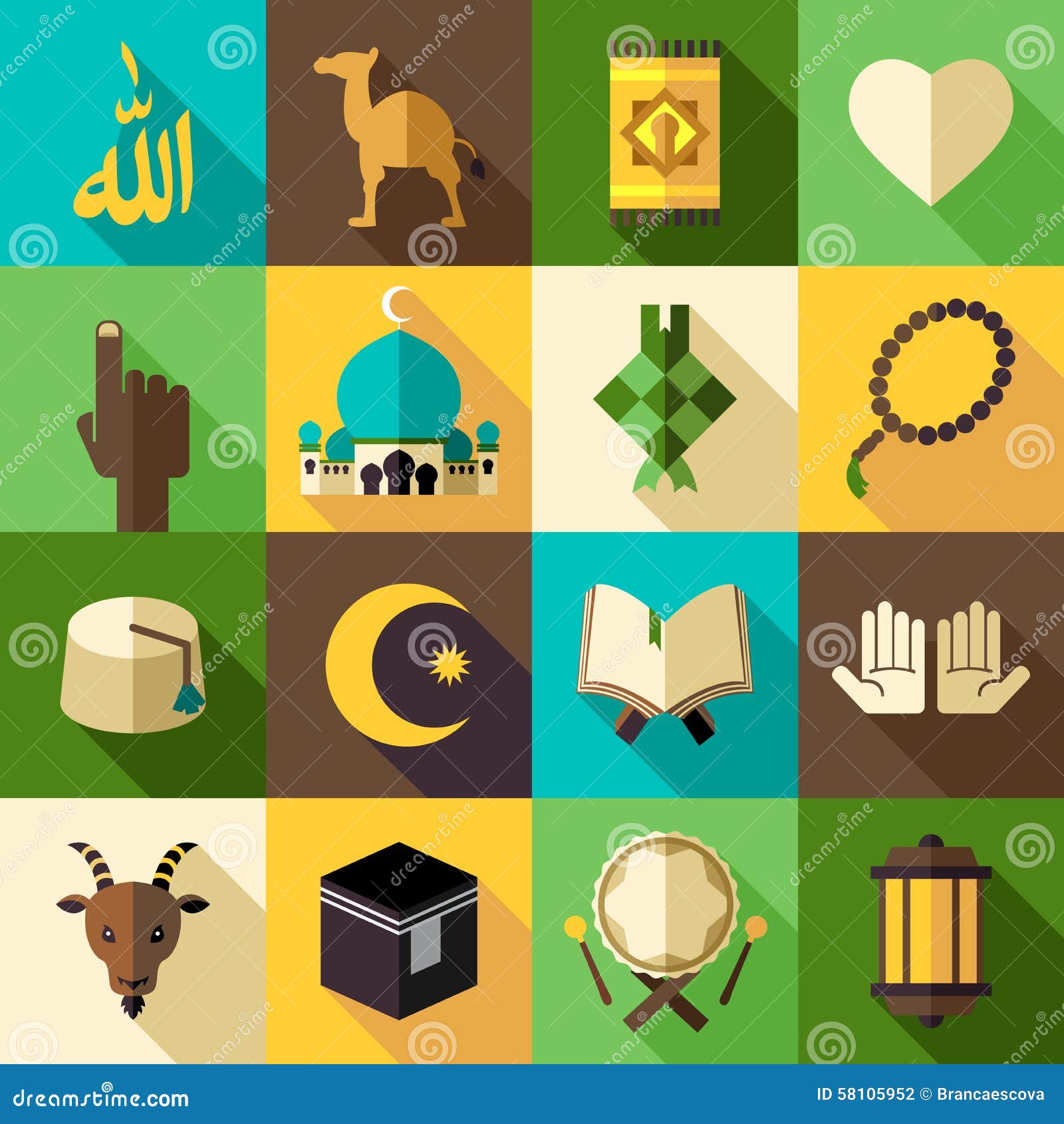 Islam Flat Modern Icon Vector Illustration Eid Mubarak 