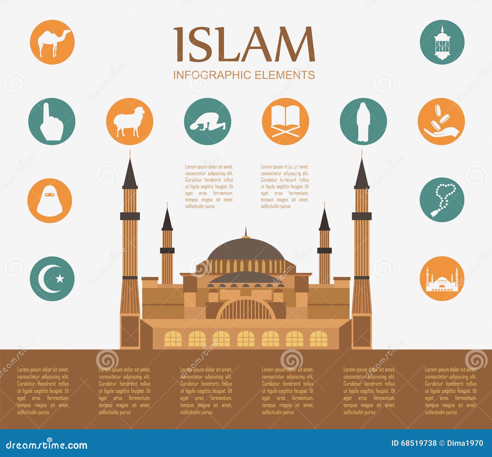 Islam Infographic. Muslim Culture. Stock Vector - Image 