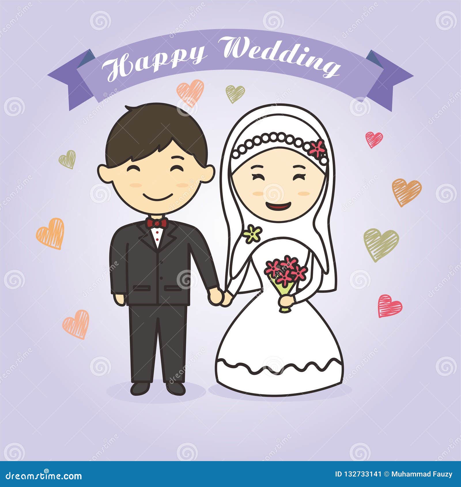 Islamic Bride And Groom Vector Stock Vector Illustration Of