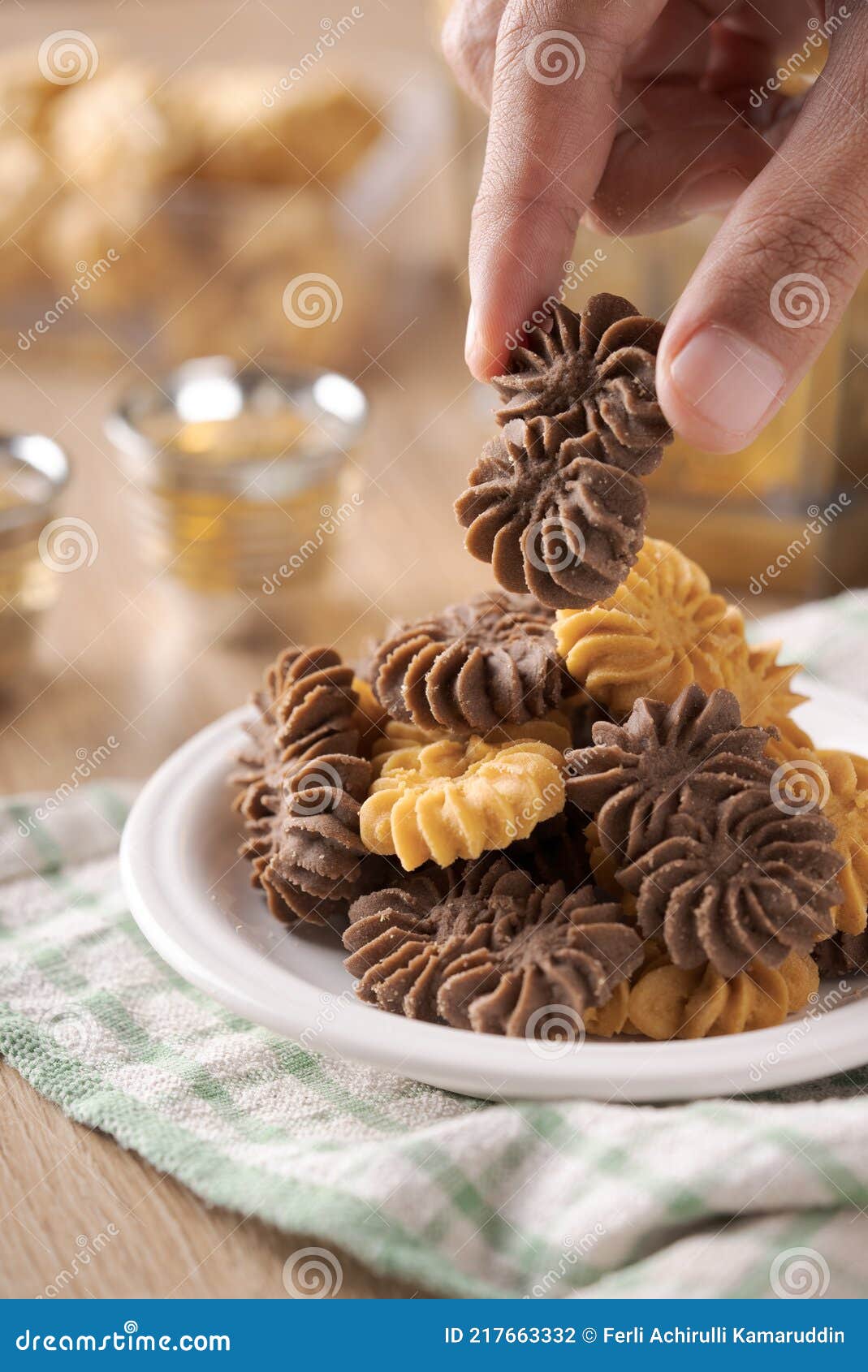 Islamic Cookies Biscuit for Eid Mubarak Tradition Stock Photo Image