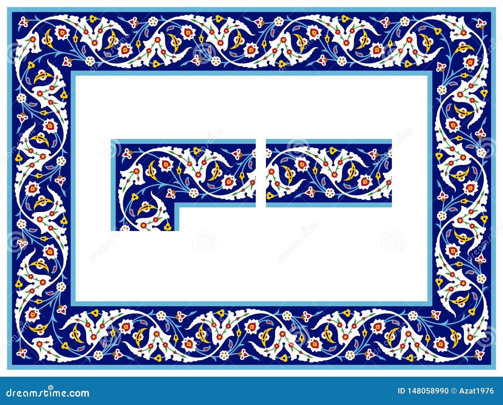 Download Islamic Floral Frame stock vector. Illustration of flower - 148058990