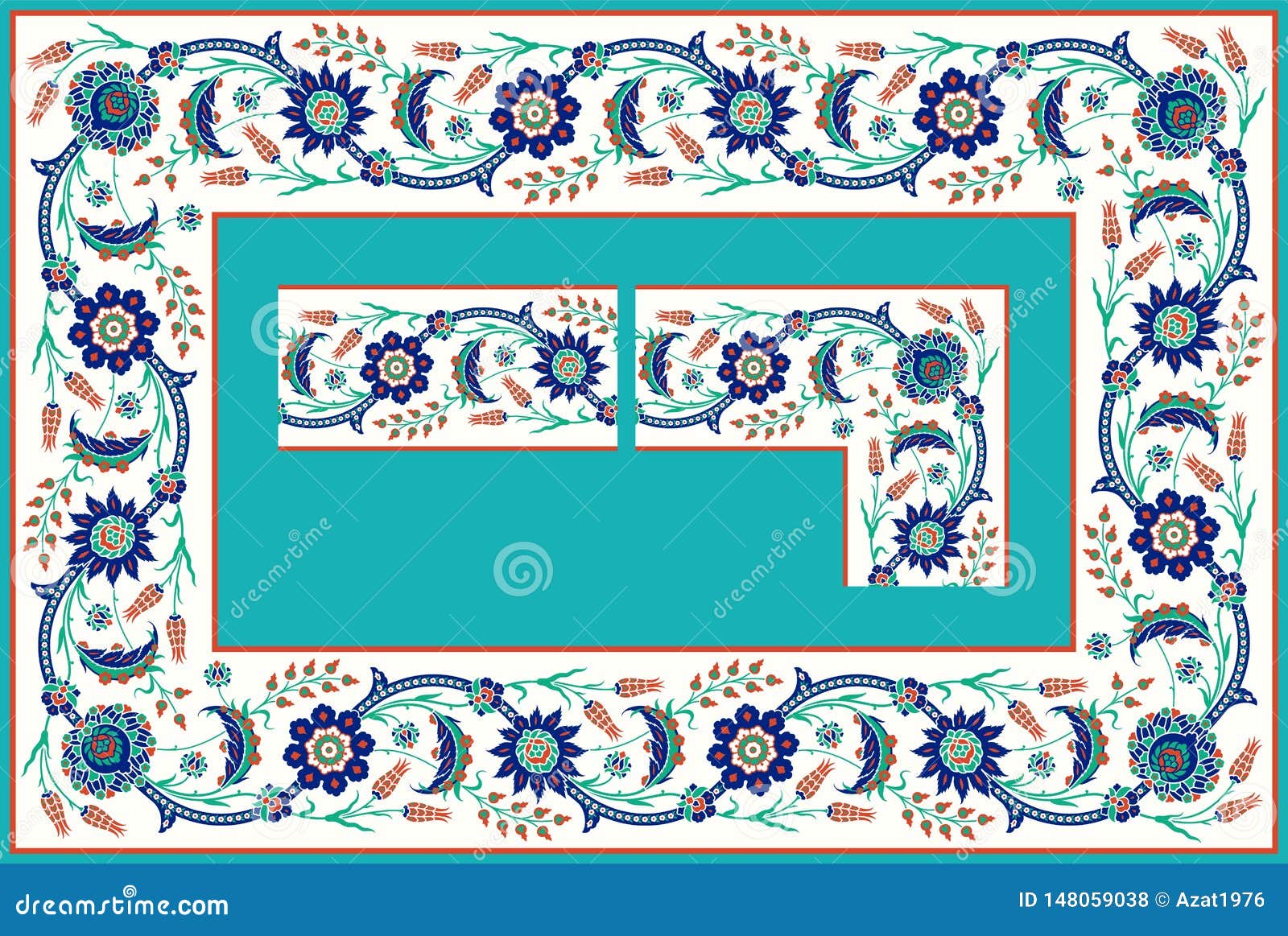 Download Islamic Floral Frame stock vector. Illustration of antique - 148059038