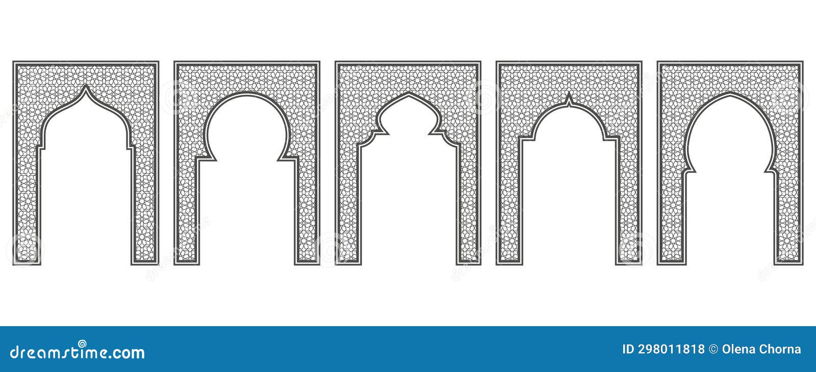 islamic frame with arch and ornament. ramadan gate on geometric background for wedding invitation . 