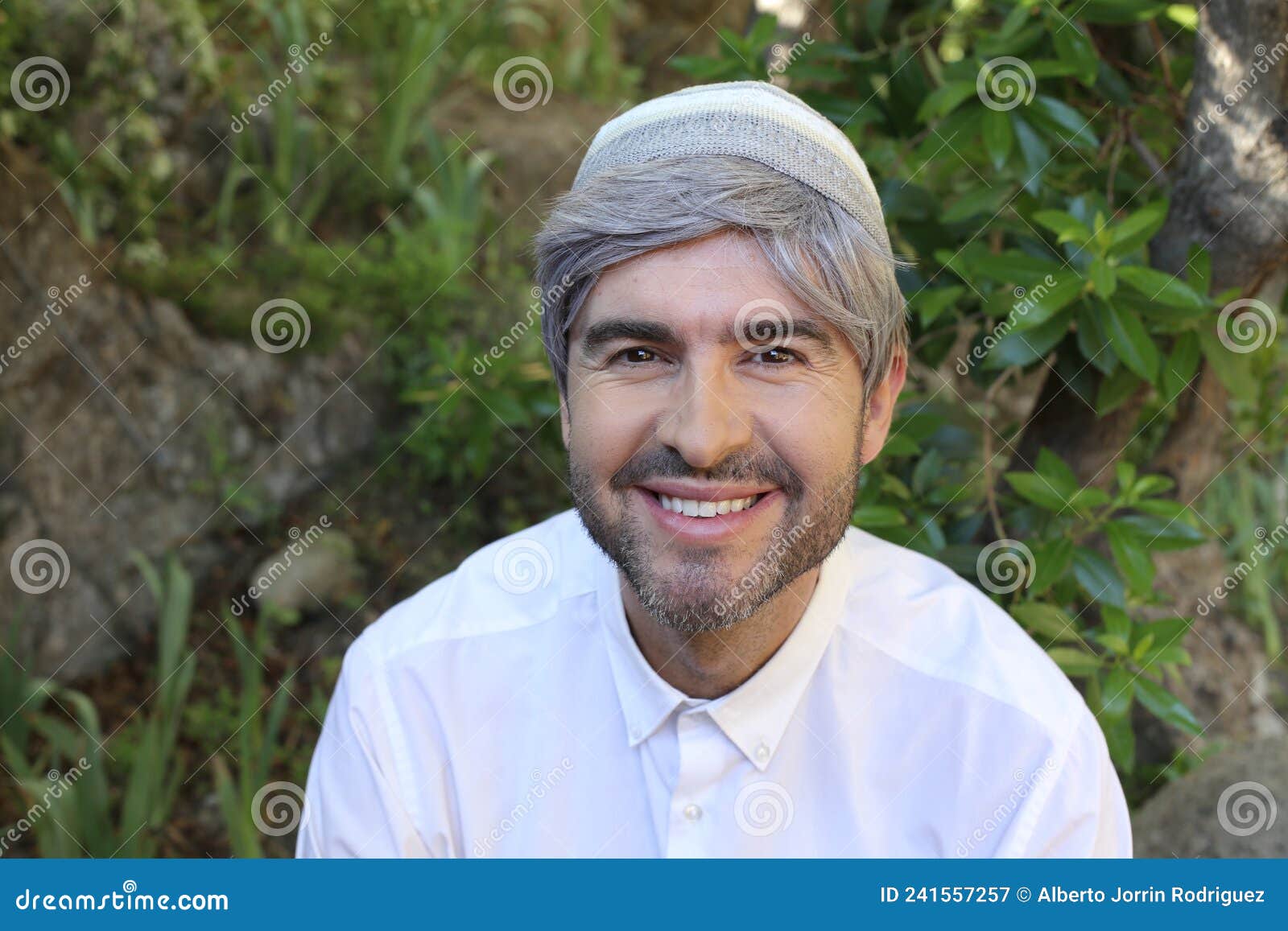 Islamic Man Wearing Skullcap Portrait Stock Image Image of islamic