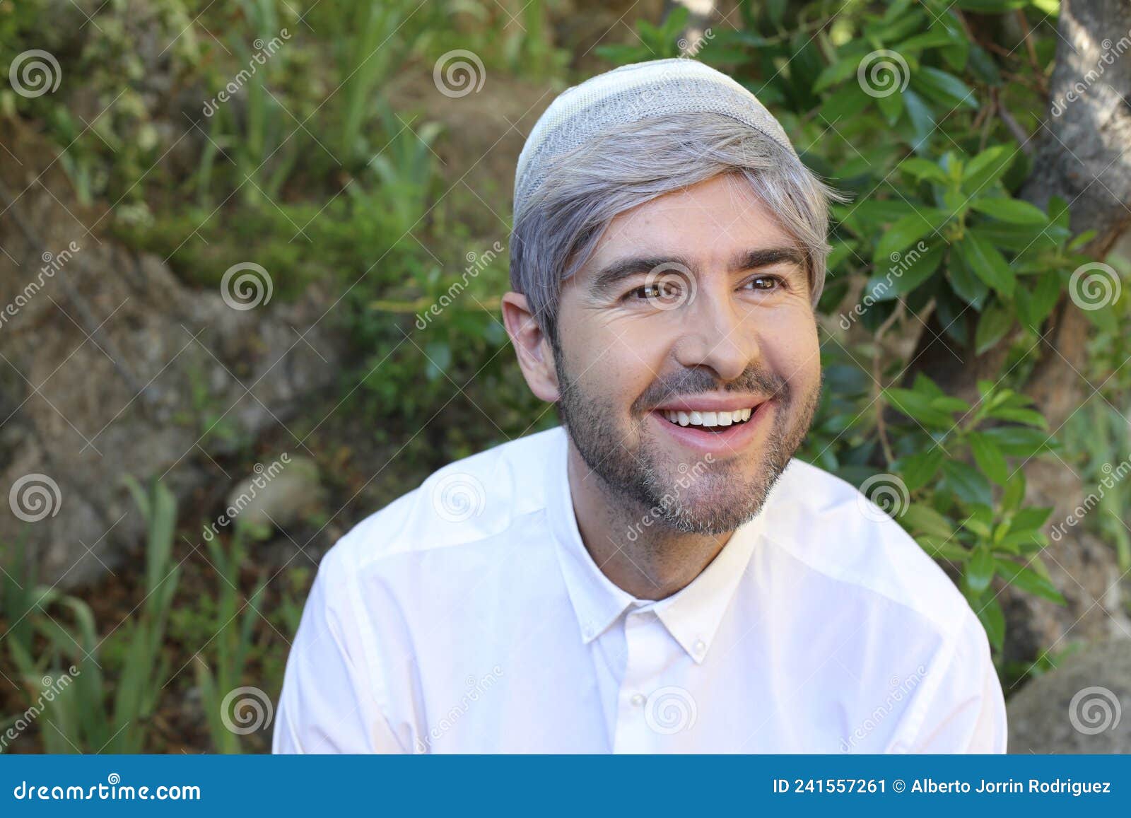 Islamic Man Wearing Skullcap Portrait Stock Image Image of culture