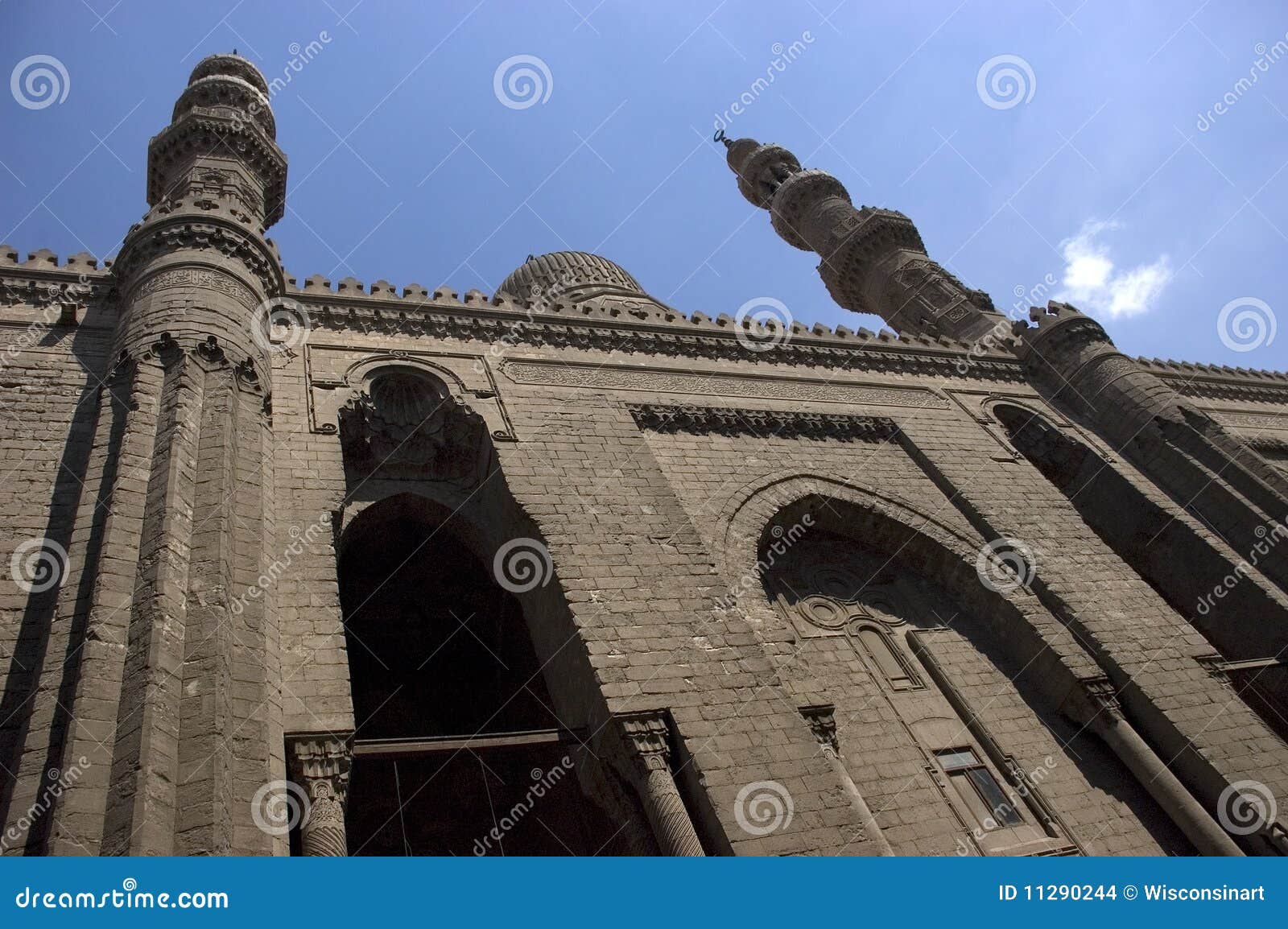 islamic mosque and minarets, travel to cairo egypt