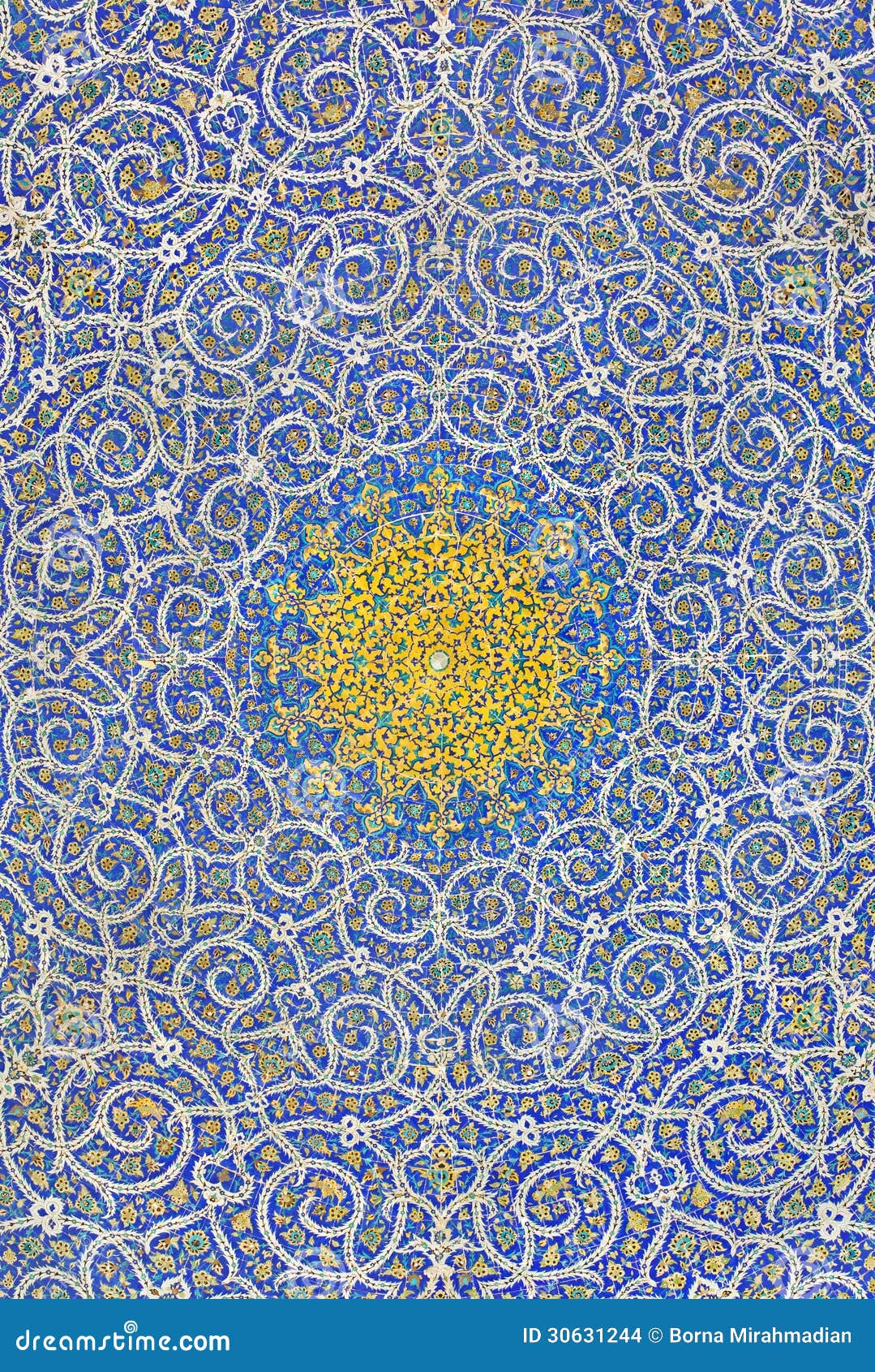  Islamic  Motif  Design On The Ceiling Of A Mosque Stock 