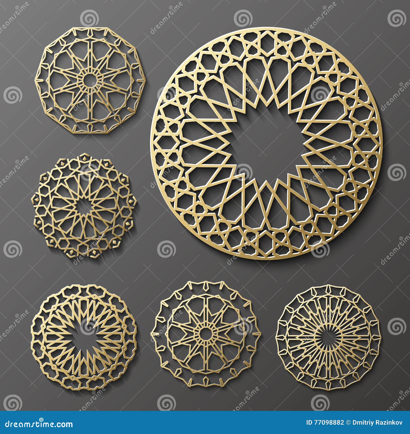 Islamic Ornament Vector , Persian Motiff . 3d Ramadan  