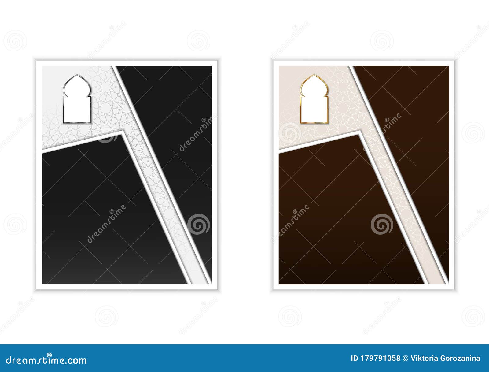 islamic ramadan poster template. gold silver card. arabic style.  graphic