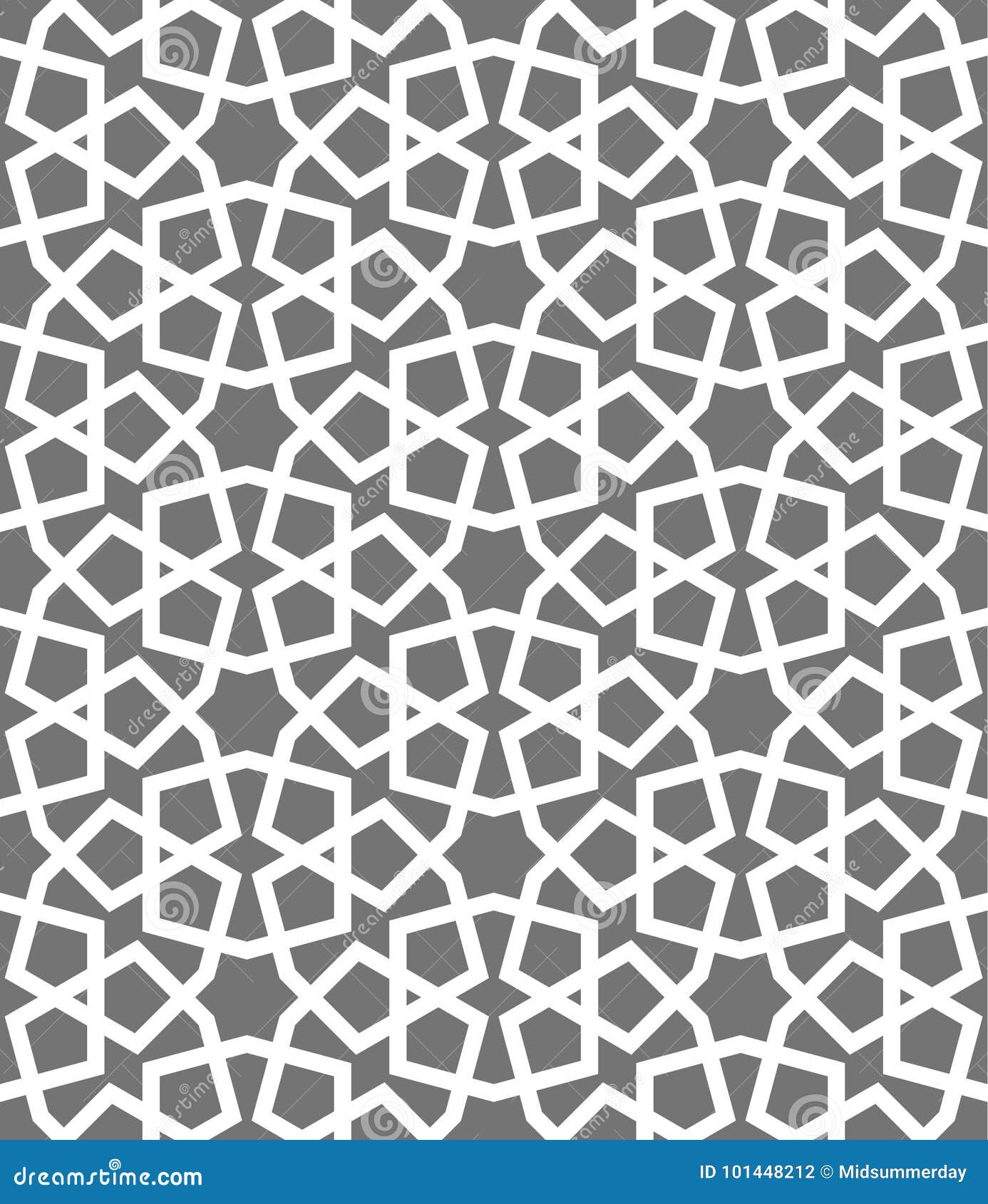 Islamic Seamless Vector Pattern White Geometric Ornaments Based On