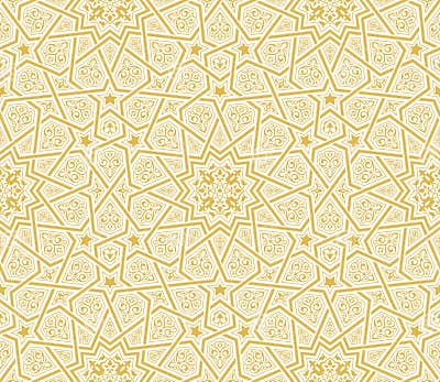 Islamic Star Ornament Golden Background Stock Vector - Illustration of ...