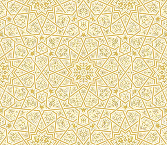 Islamic Star Ornament Golden Background Stock Vector - Illustration of ...