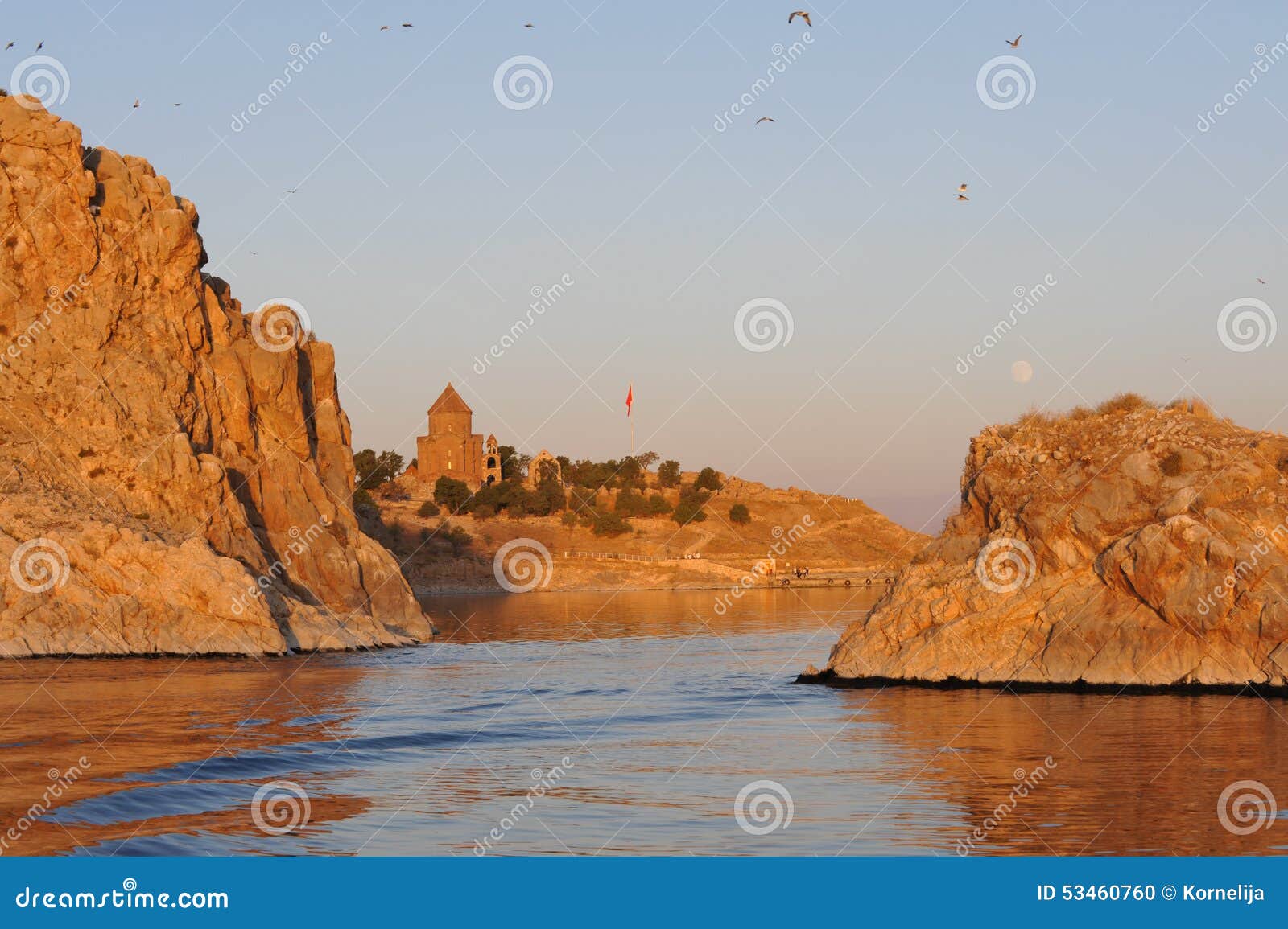Island Akhtamar stock photo. Image of autumn, azure, mountain - 53460760