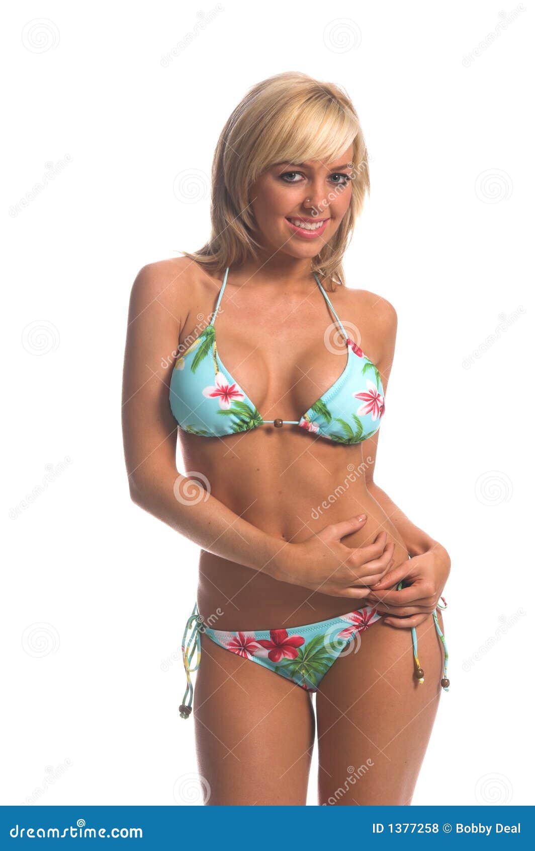 Island Bikini Blonde stock photo. Image of healthy, smiling 1377258