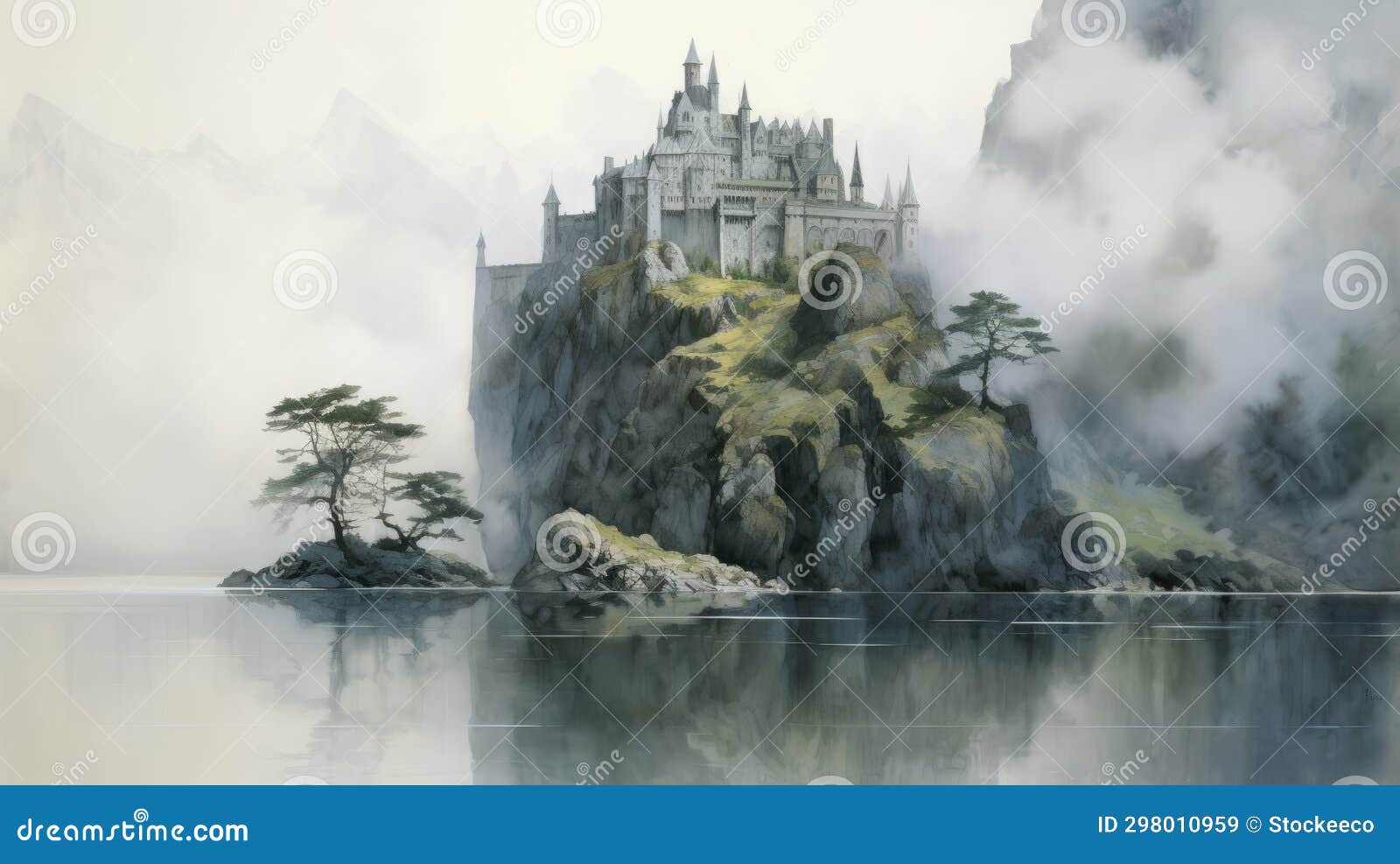 beautiful concept art of a high fantasy castle by alan