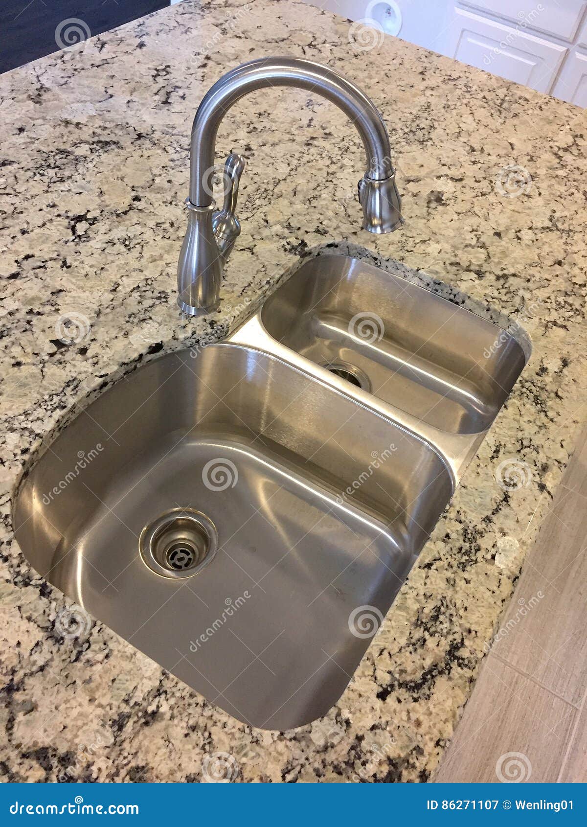 Island Counter Sink in a New Kitchen Stock Image Image of comfortable