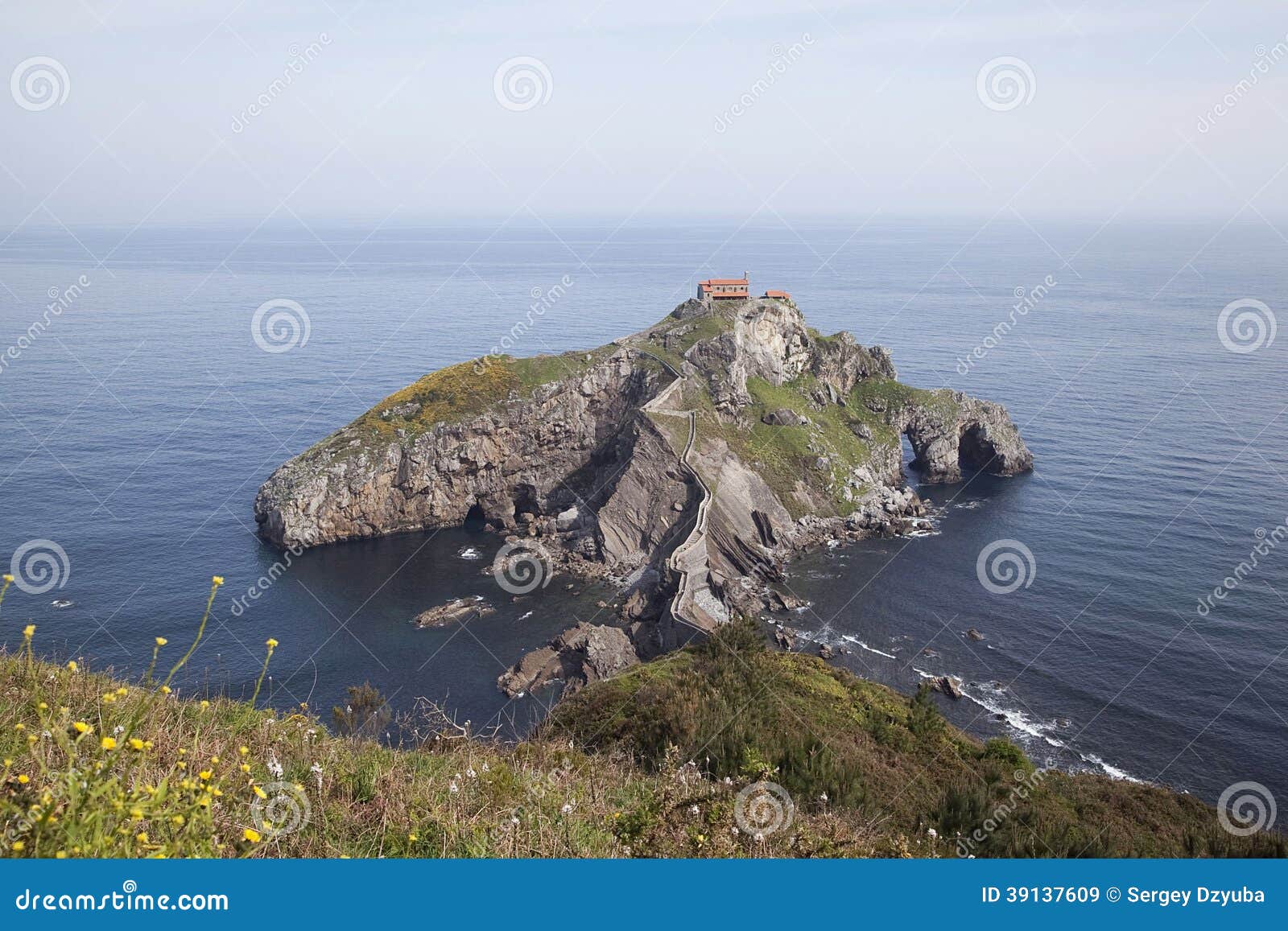 island gaztelugatxe on the coast of biscay