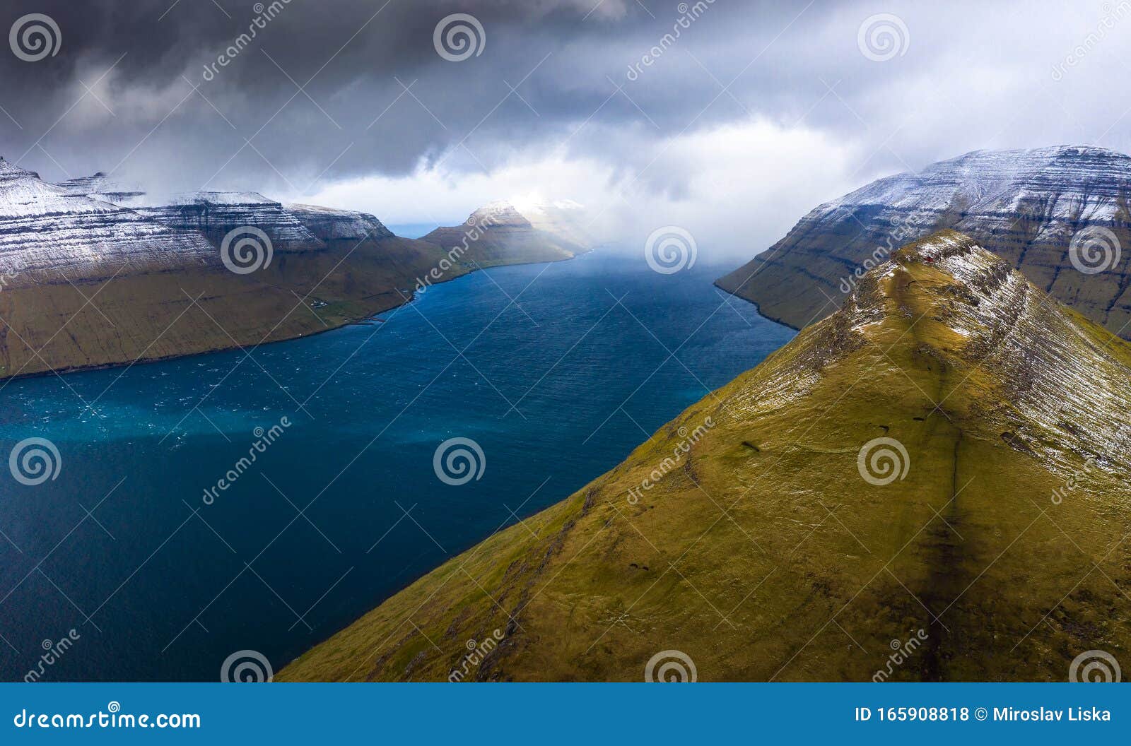island of kalsoy and the klakkur mountain near klaksvik on faroe islands