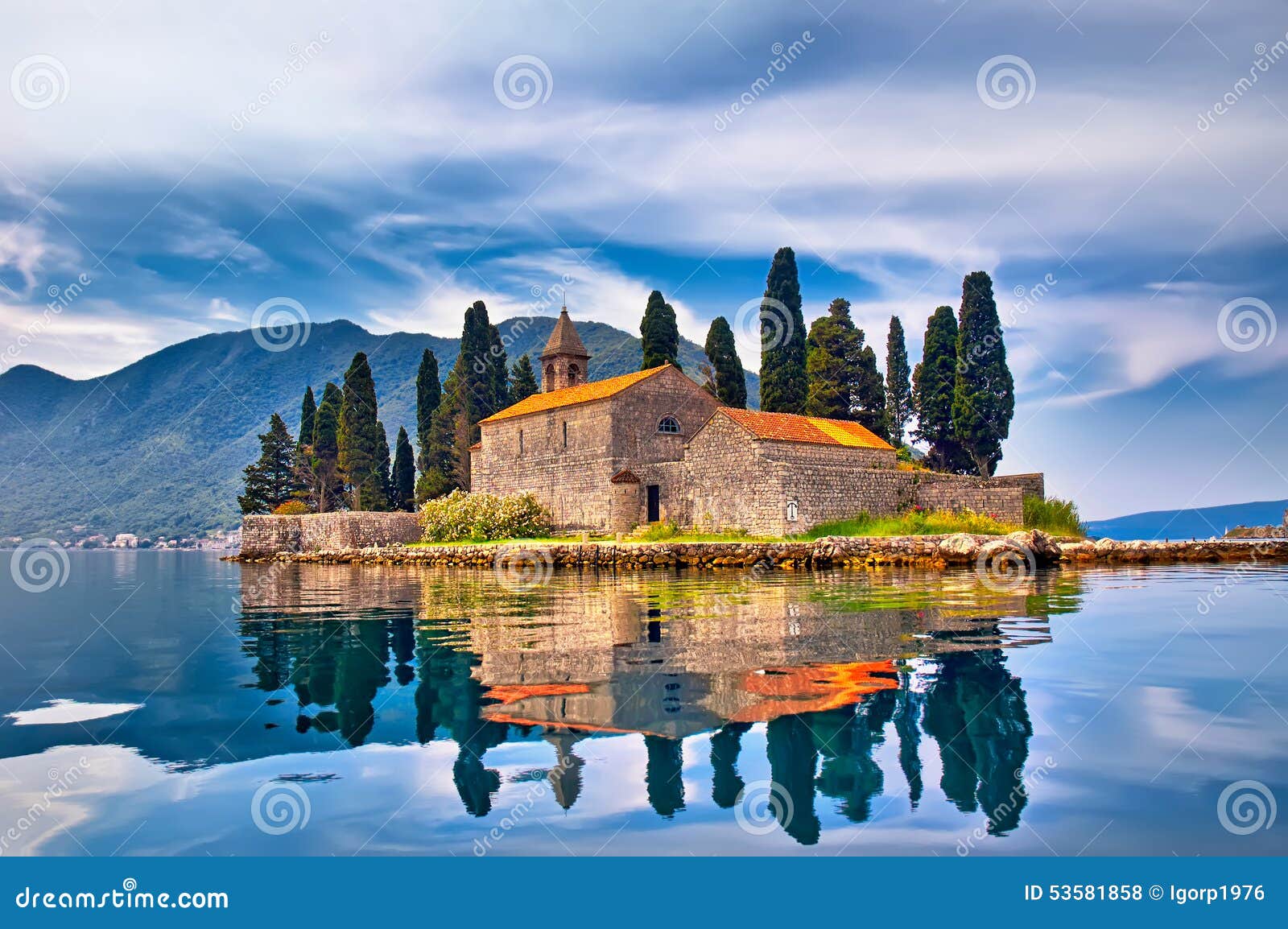 island on the lake in montenegro